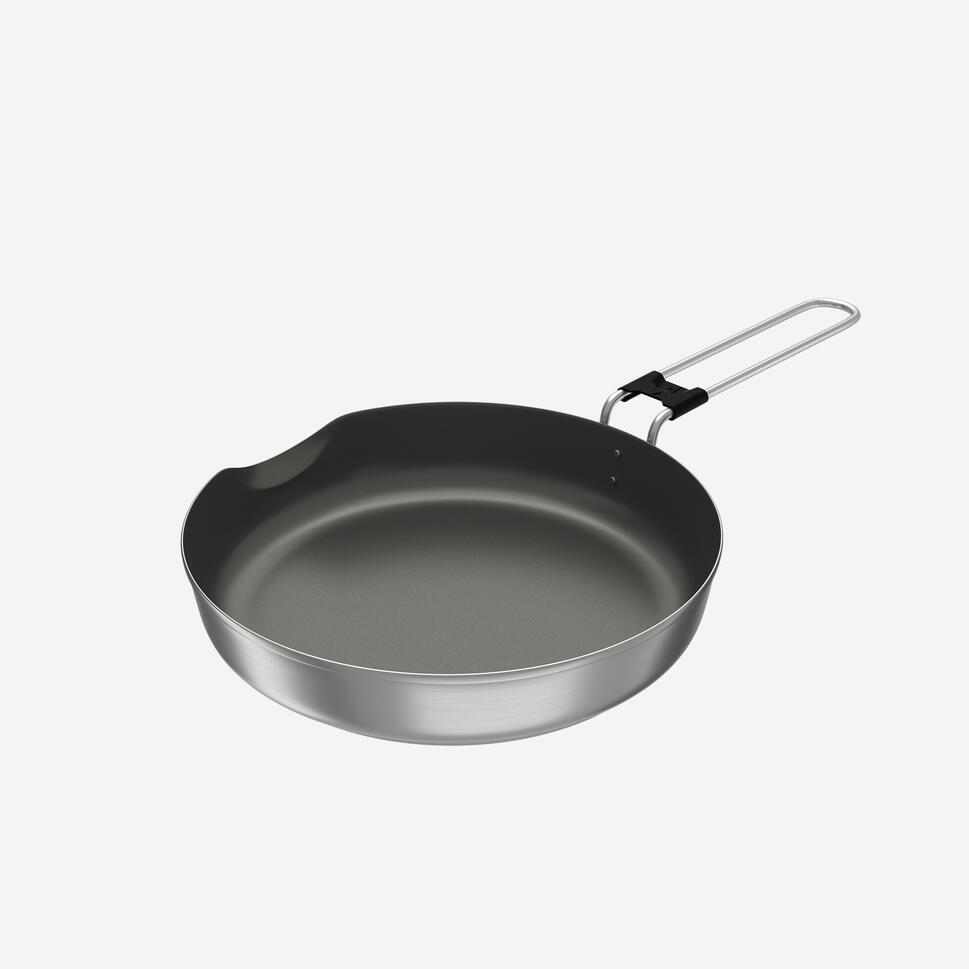 Quechua 500 15-Piece Stainless Steel Non-Stick Camping Cookware Set for 2 People - Lightweight Outdoor Cooking Kit for Hiking, Backpacking & Camping Trips