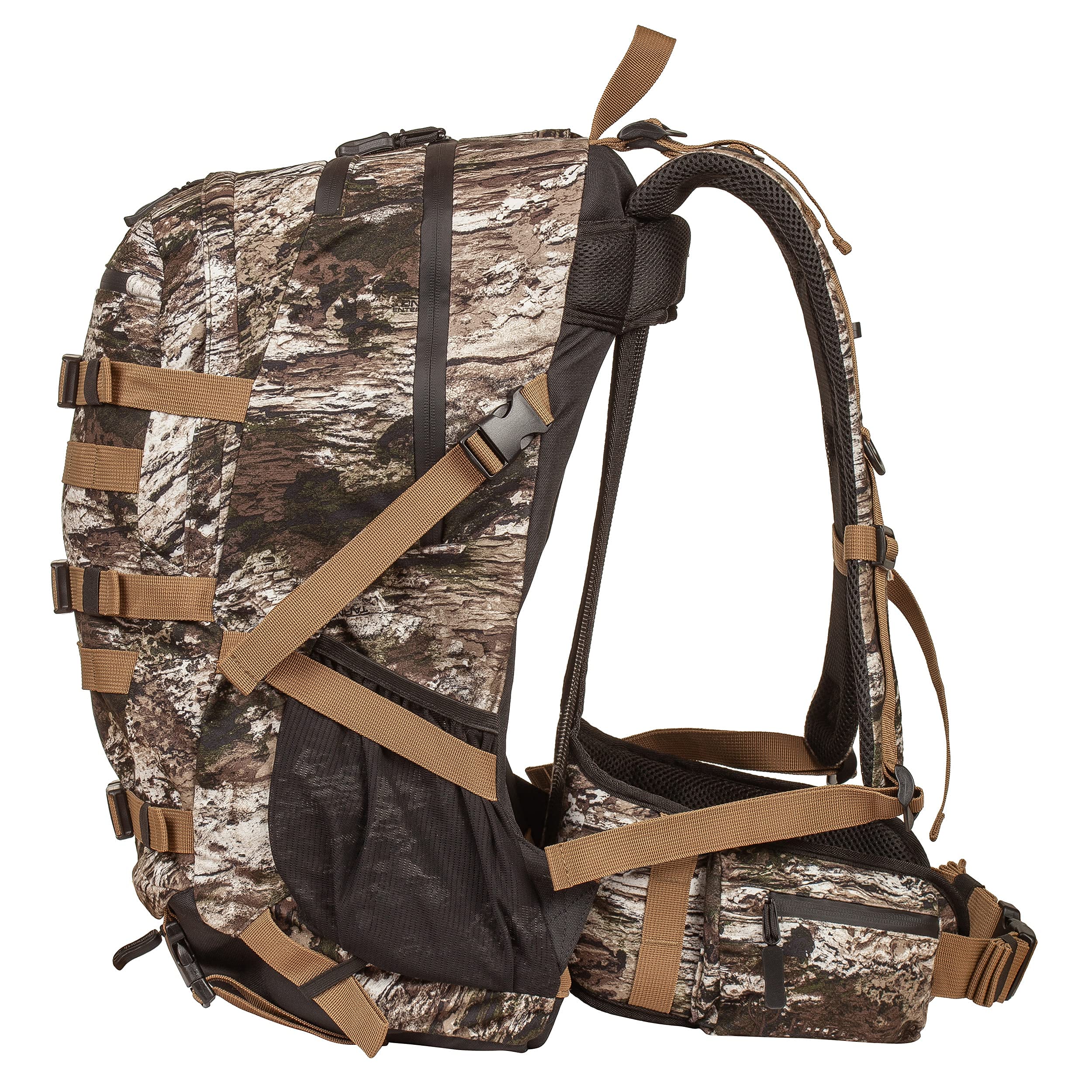 Huntworth Hickory Lightweight Hunting Backpack with Weight Suspension System - Hydration Compatible, Water-Resistant, Spacious Storage (3Lb Tarnen Camo) - Perfect for Outdoor Adventures, Hiking, and Tactical Missions