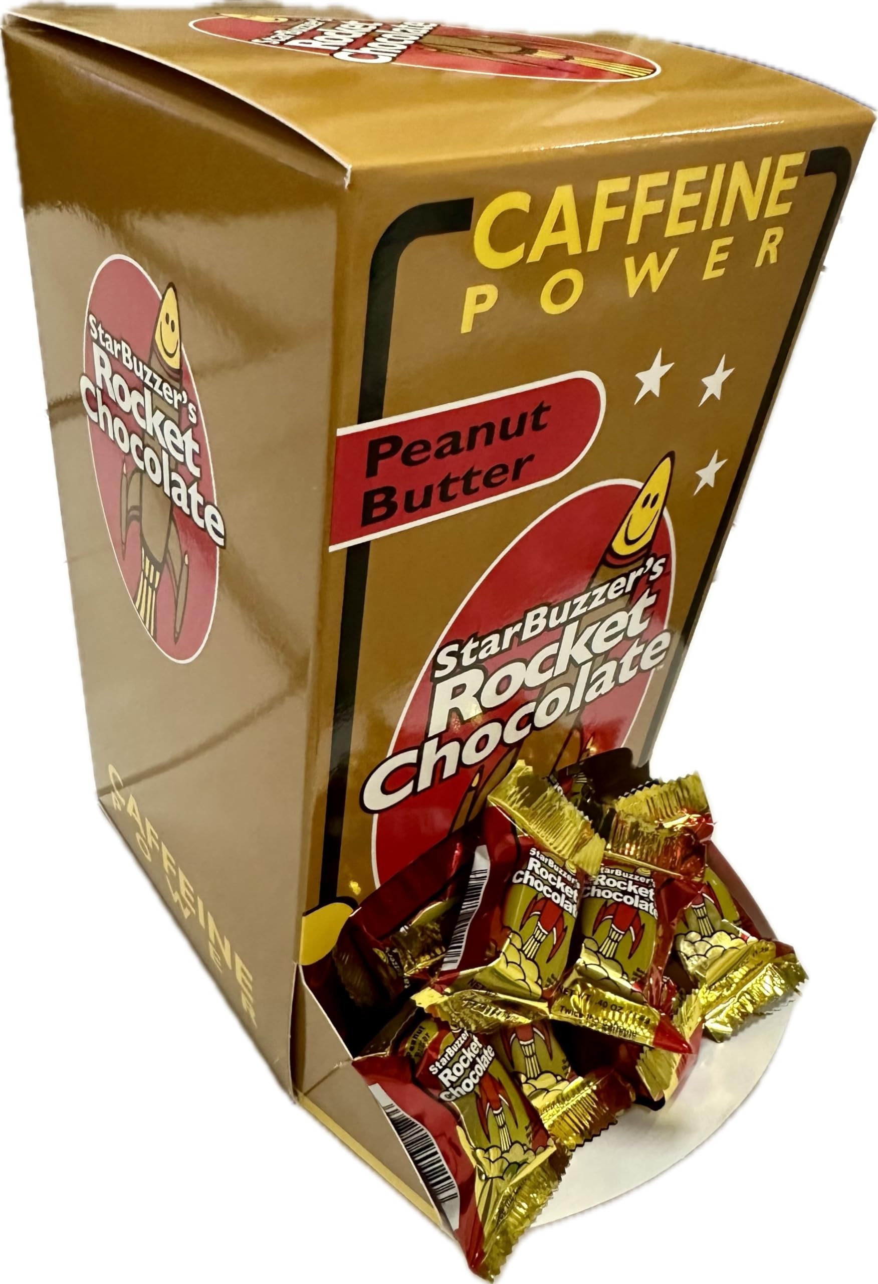 Rocket Chocolate Milk Chocolate Peanut Butter Caffeinated Truffles - 100 Count Mini Bites | Energy Boost Snack for Workouts, Hiking & Office Productivity