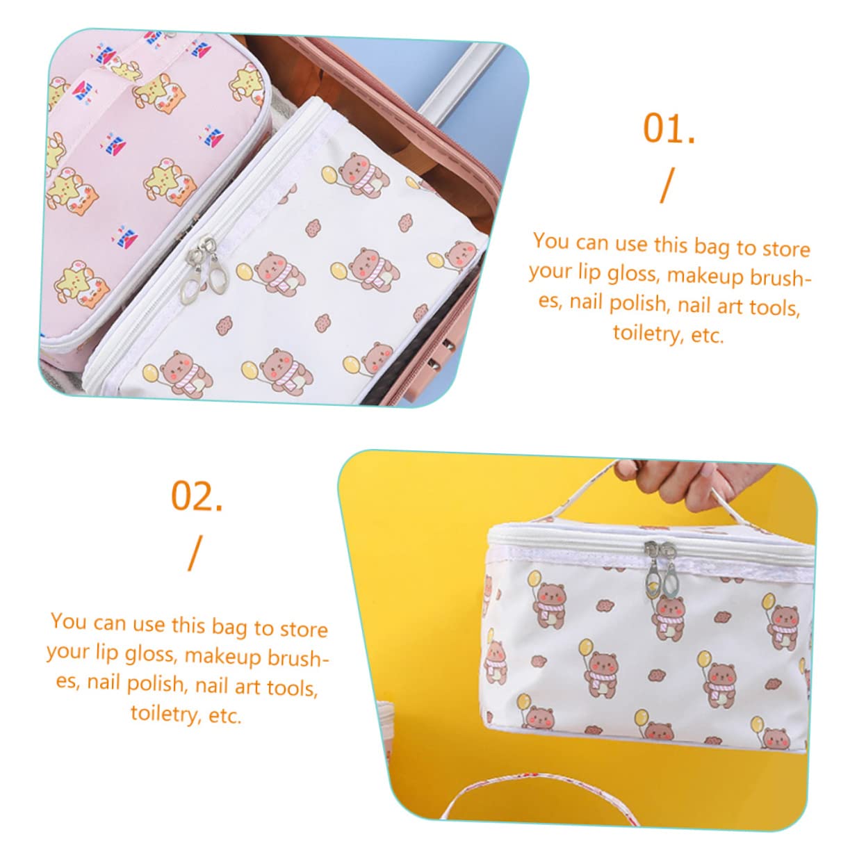 Waterproof Large Capacity Travel Makeup Organizer Bag for Women - Cosmetic Toiletry Case with Multiple Pockets for Home, Gym, Vacation & Business Trips | Perfect for Airplane Carry-on & Weekend Getaways