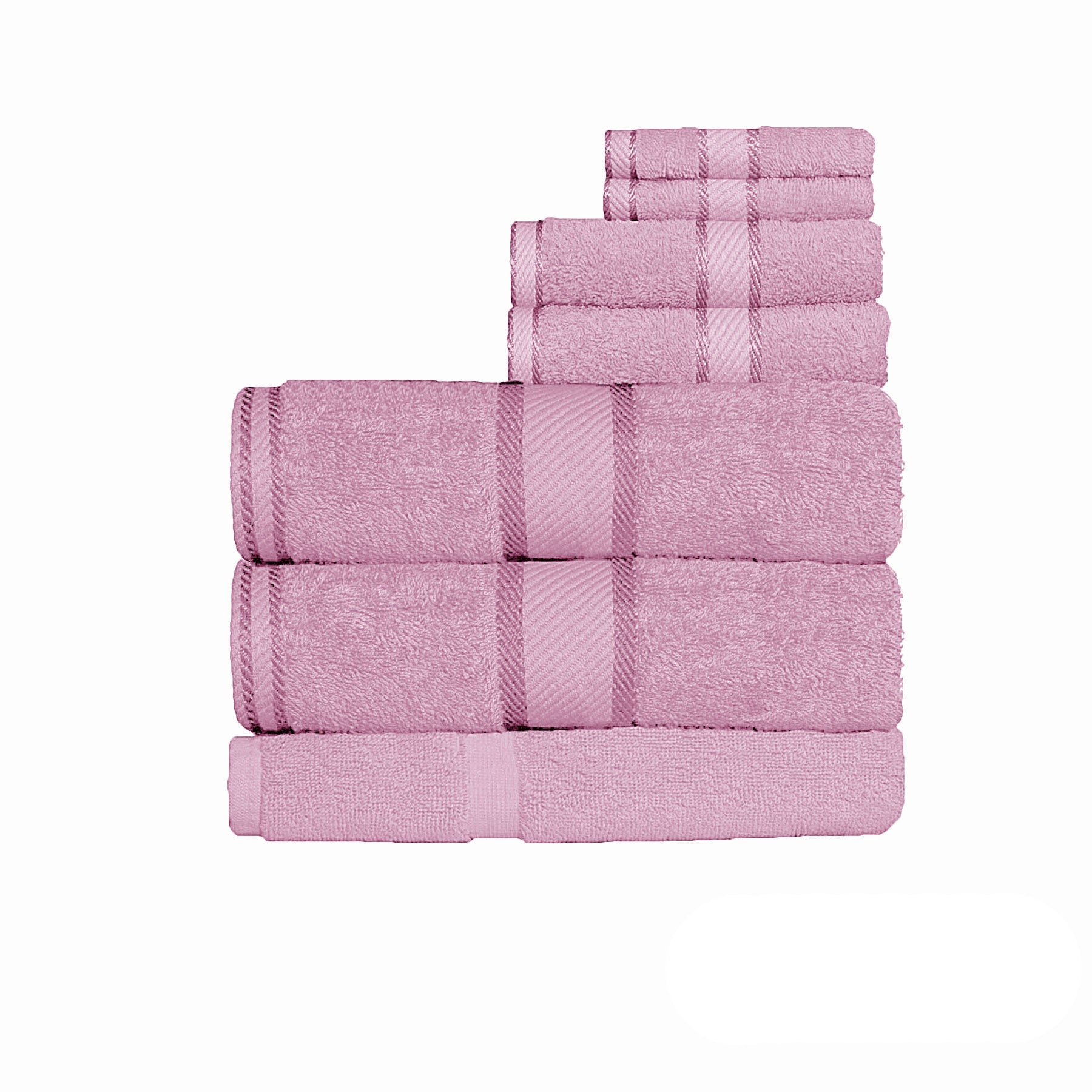 Premium 550 GSM 100% Cotton 7-Piece Bath Sheet Set - Soft & Absorbent Luxury Towel Set for Spa, Bathroom & Hotel Use (Rose Color)