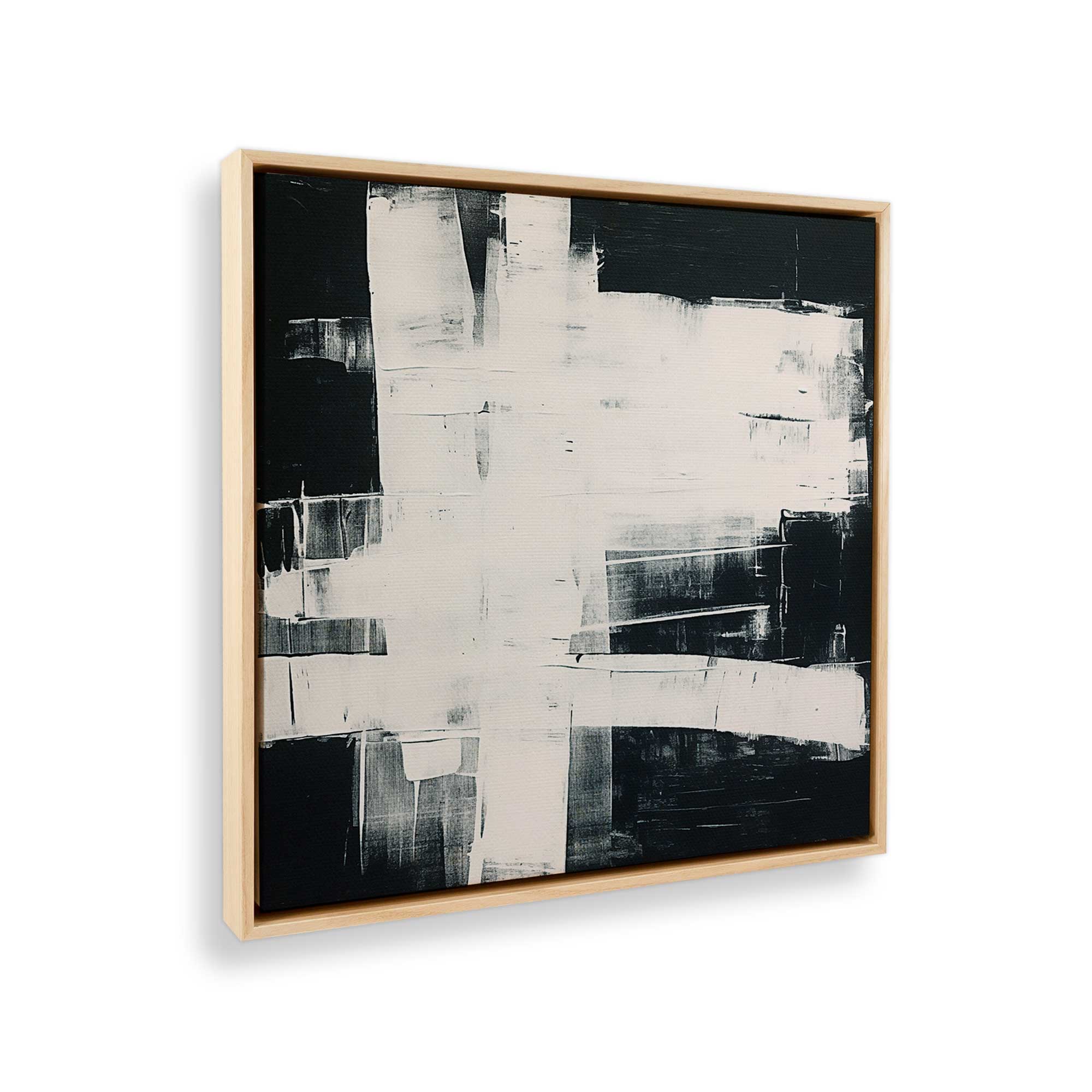 Eclipsed Onyx Tangle I Abstract Art Print on Canvas - Modern Wall Decor for Living Room, Bedroom & Office