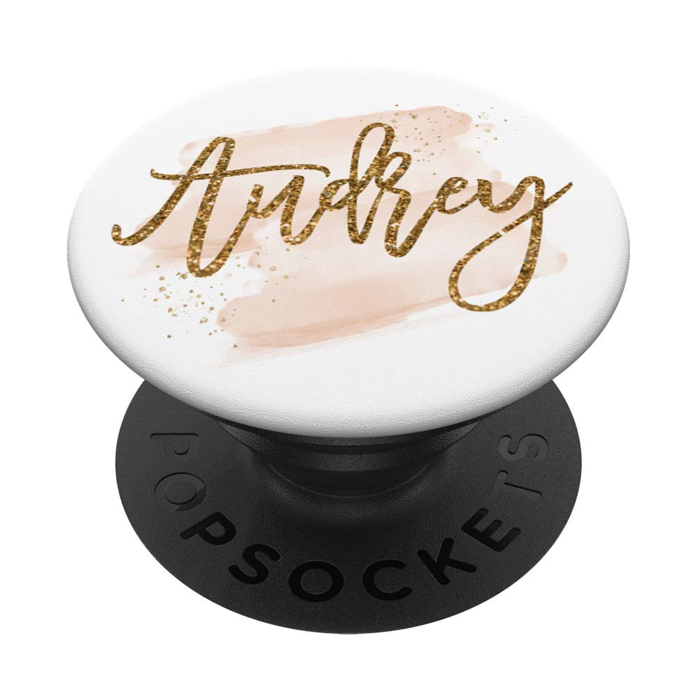 Personalized Audrey Faux Gold Script PopSocket - Swappable Grip for Phones & Tablets, Perfect for Girls & Ladies, Trendy Phone Accessory for Everyday Use