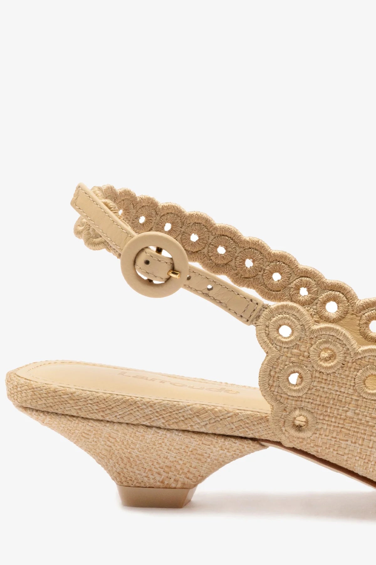 Florence Broderie Women's Pumps in Beige Raffia - Comfortable & Stylish Summer Sandals for Beach, Wedding, and Casual Outfits