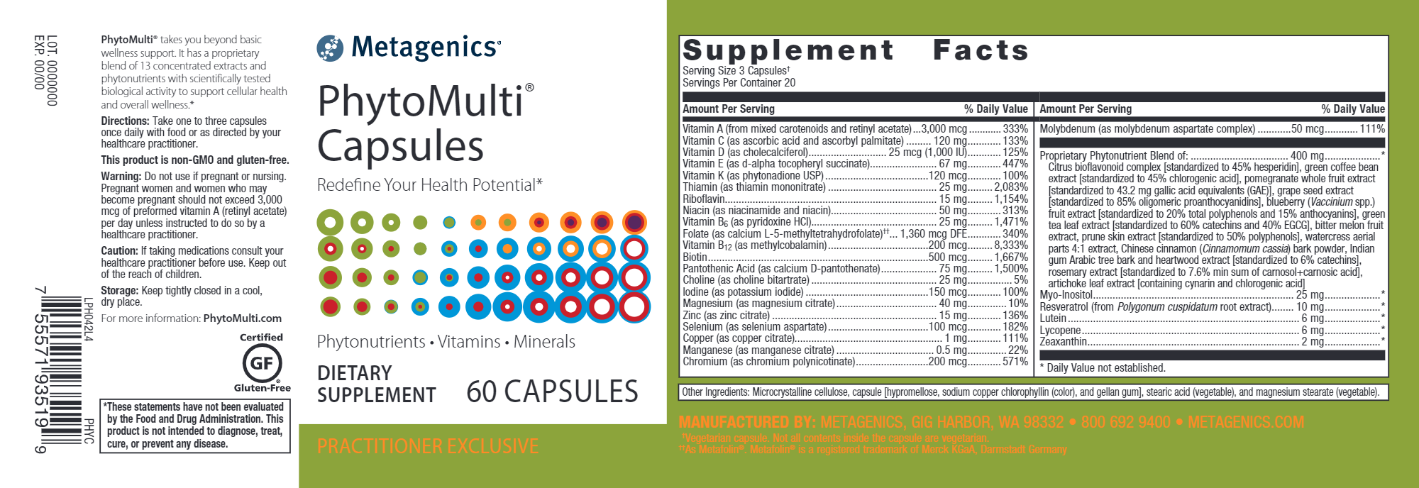 PhytoMulti® Multivitamin Capsules - Premium Plant-Based Vitamins for Immune Support & Energy Boost | Ideal for Daily Wellness & Active Lifestyles