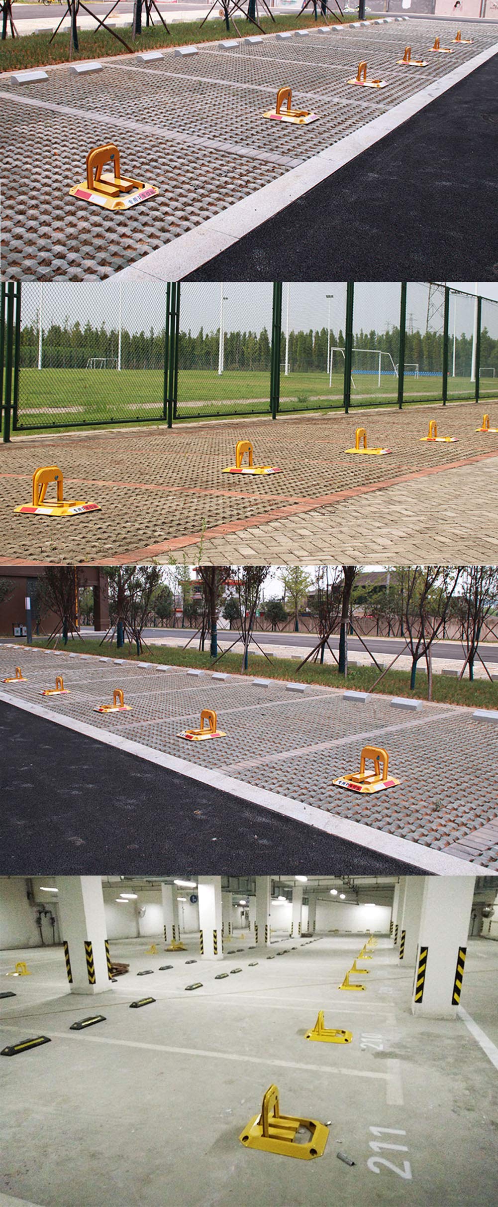 Heavy Duty Octagonal Parking Lock - Garage Parking Aid with Back Pressure Protection - Durable Parking Post for Driveways & Garages | Perfect for Home, Commercial & Industrial Use