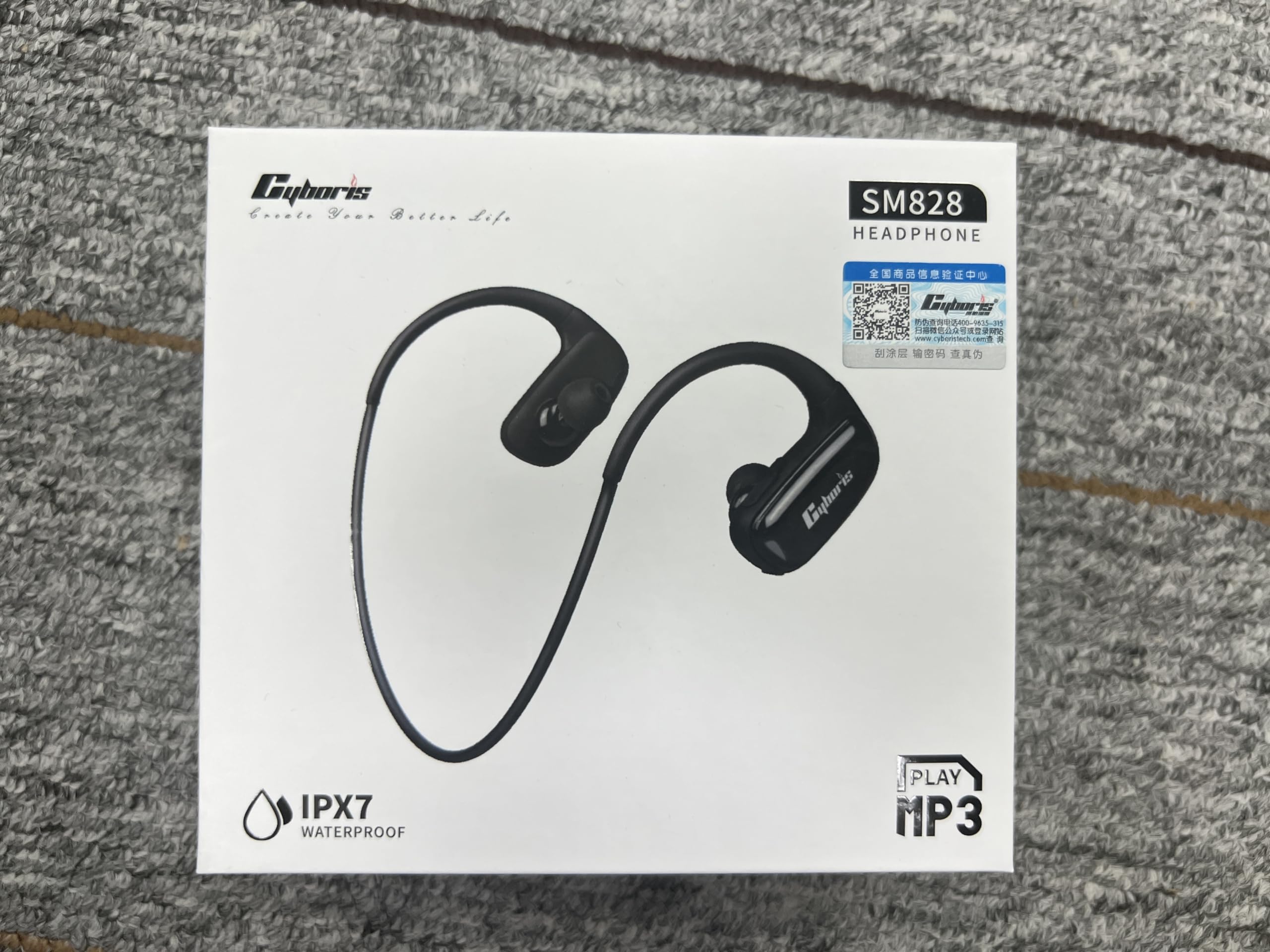 CYBORIS Wireless Bluetooth 5.0 Sports Headphones - IPX7 Waterproof MP3 Player with 16GB Storage, 10Hrs Playtime & Noise Cancelling Mic for Swimming, Running, Gym Workouts (Red) - Perfect for Athletes & Outdoor Activities