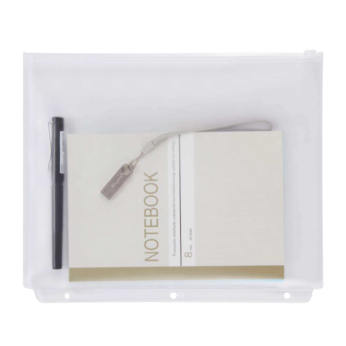 YoeeJob 30-Pack Clear Plastic Zipper Binder Pockets for 3-Ring Binders - Letter Size, 3-Hole Punched, Durable File Organizers for Office, School & Home - Perfect for Documents, Reports, and Homework Organization