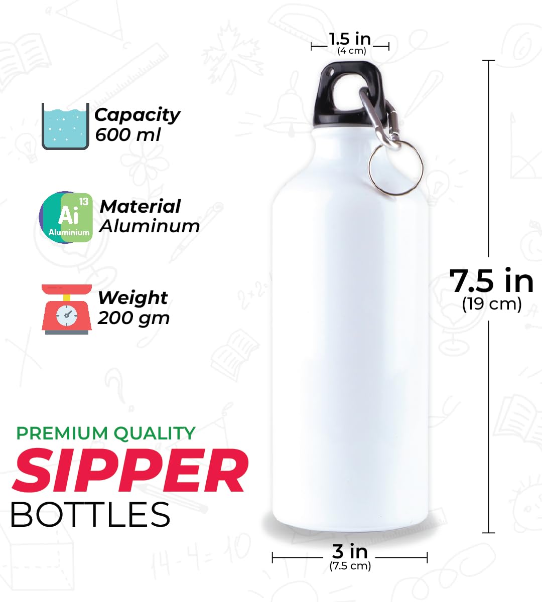 Tulip ART Nine Faced Itadori 600ml Aluminum Water Bottle with Printed Design - Perfect for Gym, Hiking, School & Outdoor Activities