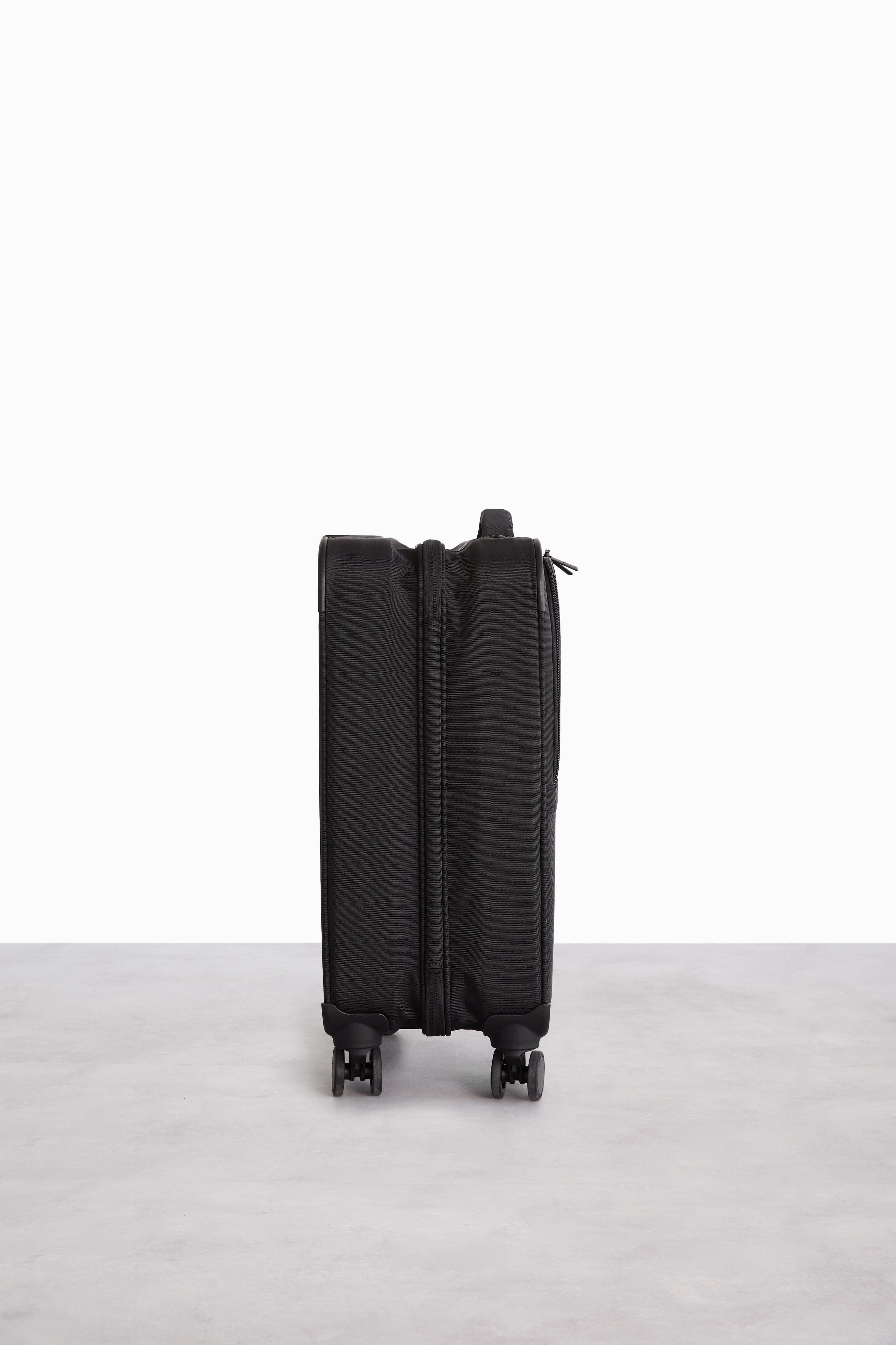 Best Soft-Sided Collapsible Carry-On Luggage with Wheels - Lightweight Black Travel Suitcase for Airplane, Business Trips & Weekend Getaways
