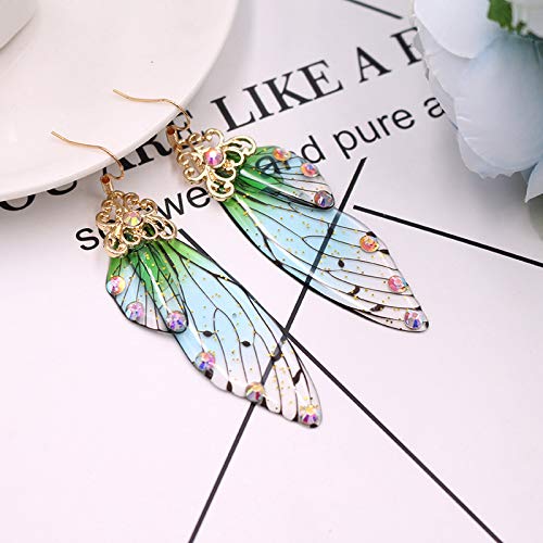 Colorful Butterfly Dangle Earrings for Women - Multicolor Simulated Wing Hook Earrings - Fashion Insect Drop Jewelry - Perfect for Summer, Weddings, Birthdays & Party Gifts