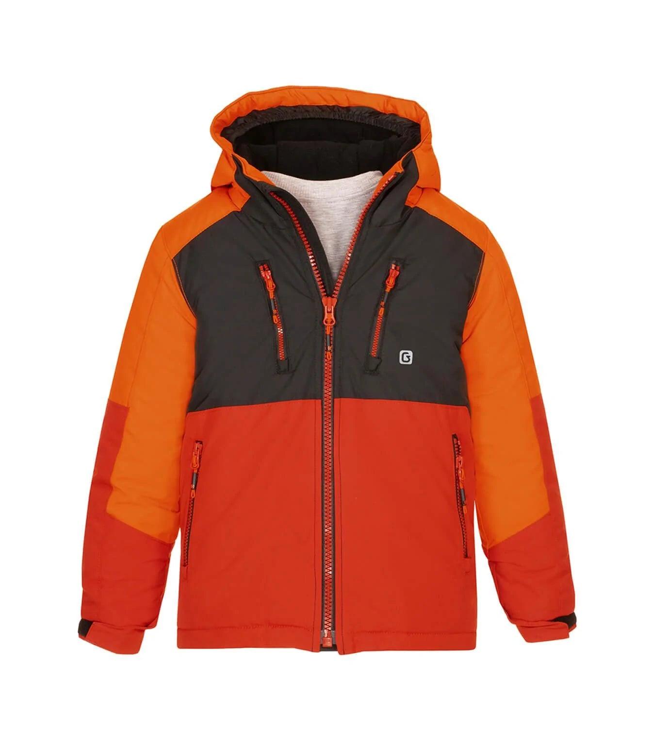 Gusti Isaac Snow Suit for Kids - Waterproof Winter Jacket & Pants Set, Warm Orange Snowsuit for Boys & Girls - Perfect for Skiing, Snowboarding & Outdoor Winter Play