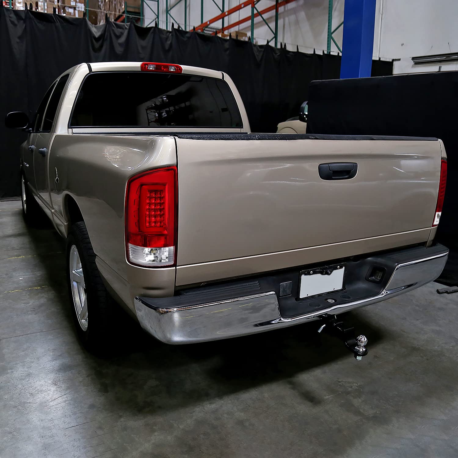Spec-D Tuning Red LED Bar Tail Lights for 2002-2006 Dodge Ram 1500/2500/3500 - Left & Right Pair Assembly - Durable & Bright LED Brake Lights for Enhanced Night Visibility & Style Upgrade