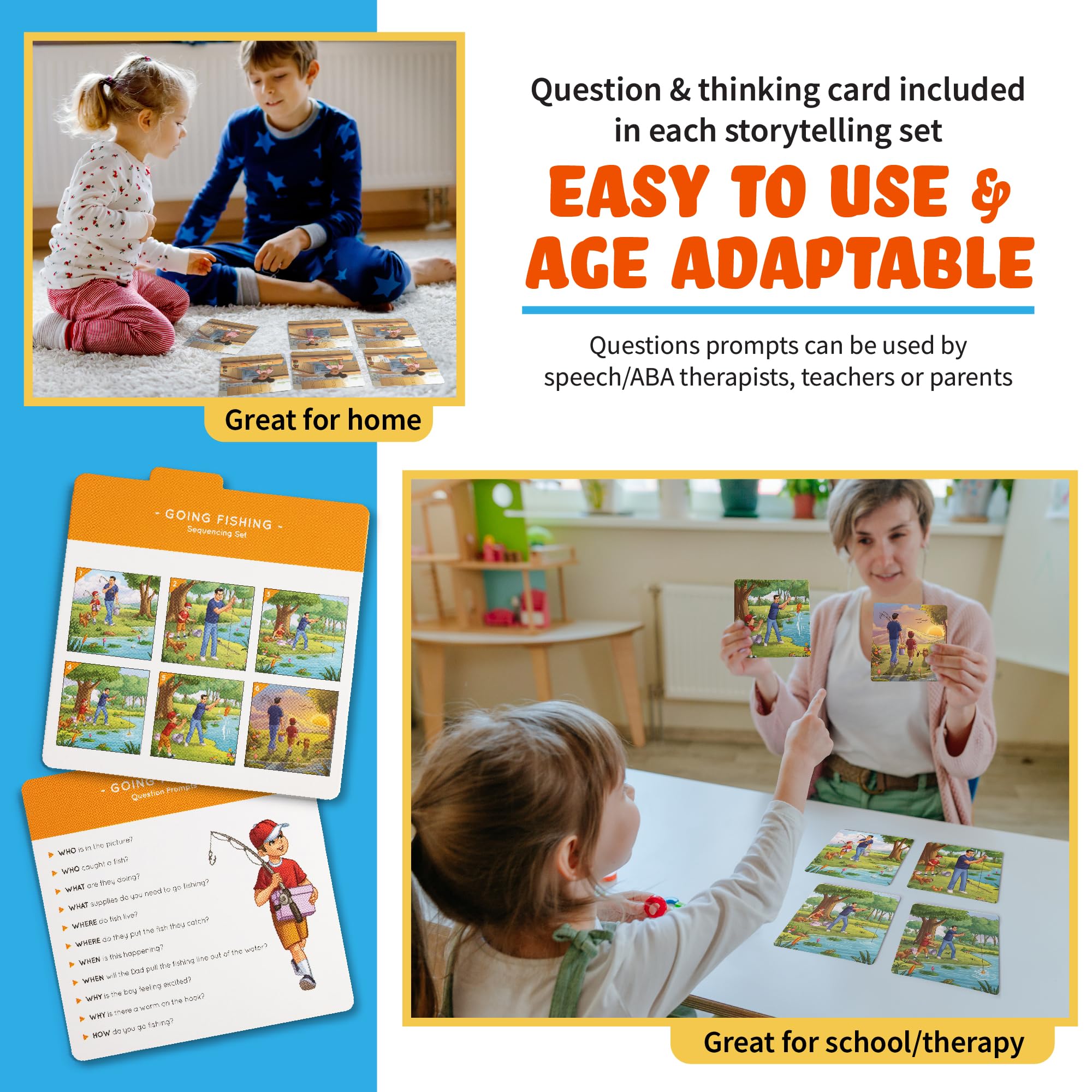Sequencing Cards for Kids - Storytelling Picture Cards Set for Speech Therapy, Homeschool & ESL Learning - Social Skills Development & ELL Teaching Materials - Perfect for Classroom, Home & Therapy Use