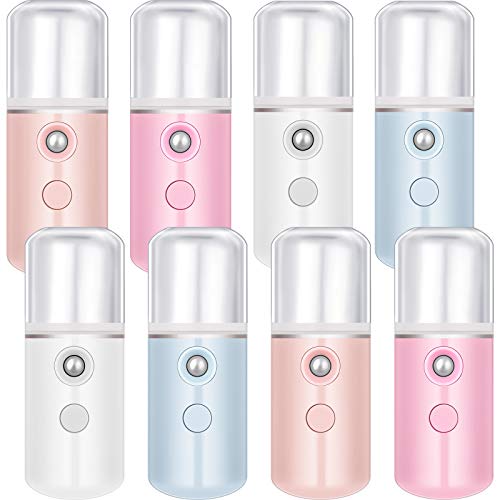 8 Pack Nano Facial Mister - USB Rechargeable Portable Face Mist Sprayer for Skin Care, Eyelash Extensions & Makeup | Hydrating, Travel-Friendly Mini Atomizer for Home, Salon & On-The-Go Use