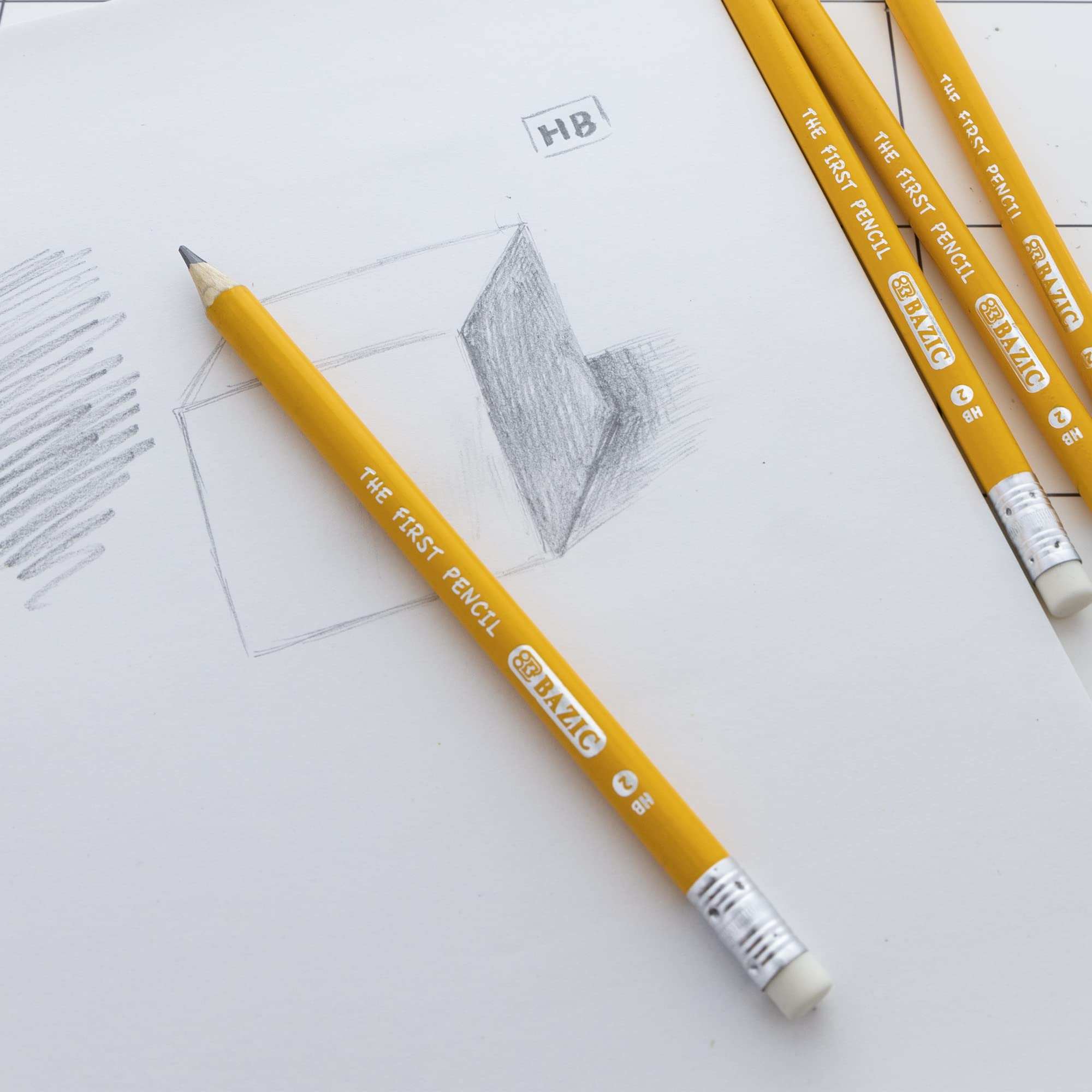 BAZIC #2 HB Jumbo Pencils with Latex-Free Eraser - Pre-Sharpened Wooden School & Office Pencils (4-Pack, 24-Packs) - Ideal for Standardized Tests, Writing, Sketching & Classroom Use