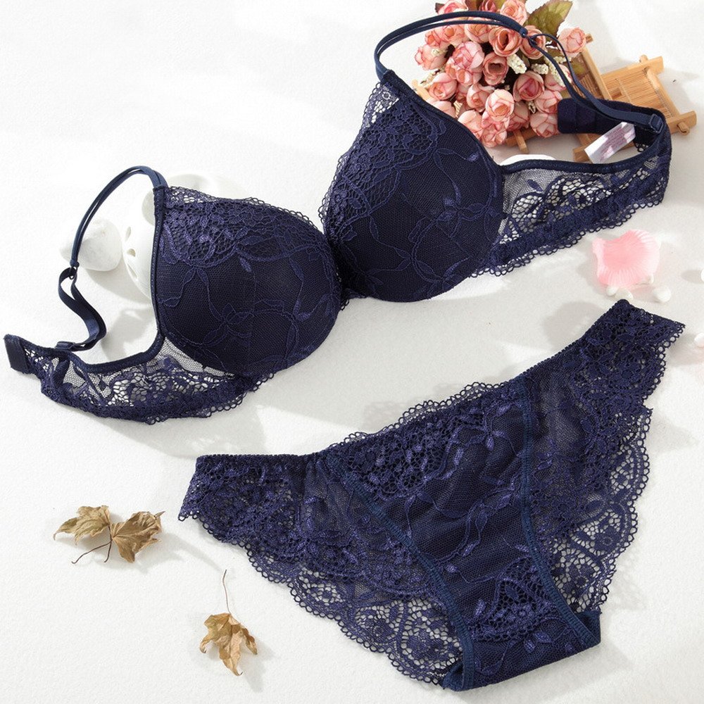 Sexy Push Up Lace Bra & Panty Set - Transparent Underwear Lingerie for Women | Perfect for Date Night, Wedding & Special Occasions