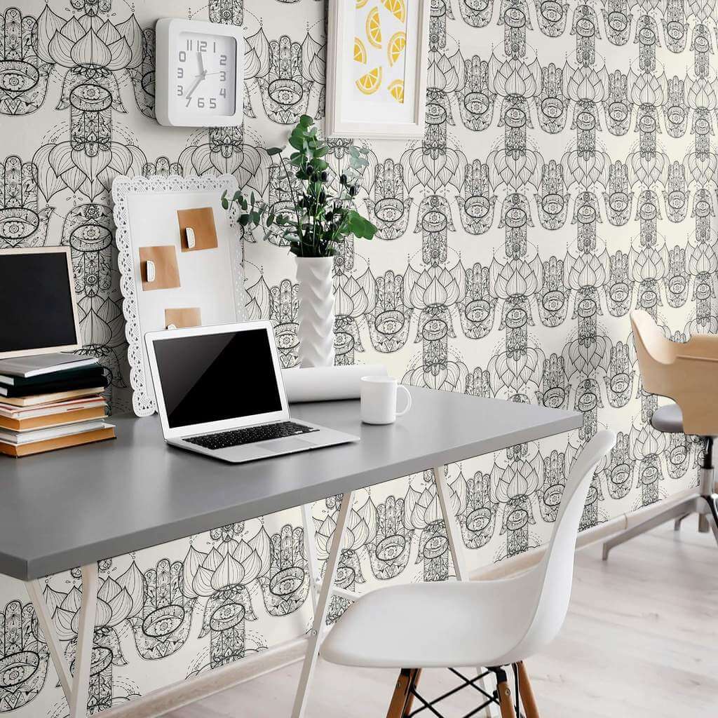 Tan Geometric Peel and Stick Removable Wallpaper - Self-Adhesive Decorative Wall Covering for Bedroom, Living Room, and Office Decor