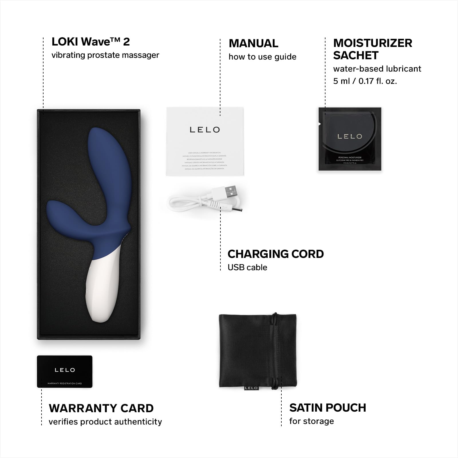 LELO Loki Wave 2 Prostate Massager for Men - 12 Vibration Modes, Waterproof Anal Plug Sex Toy for Male Pleasure | Perfect for Couples Play, Solo Exploration & Sensual Enhancement (Base Blue)