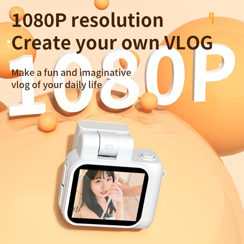 Andoer Mini Digital Camera 1080P HD - 1.44 Inch Compact Camera with 90° Rotatable Flash, Rechargeable Portable Camera for Kids & Beginners - Perfect for Travel, Birthday Gifts & Everyday Photography