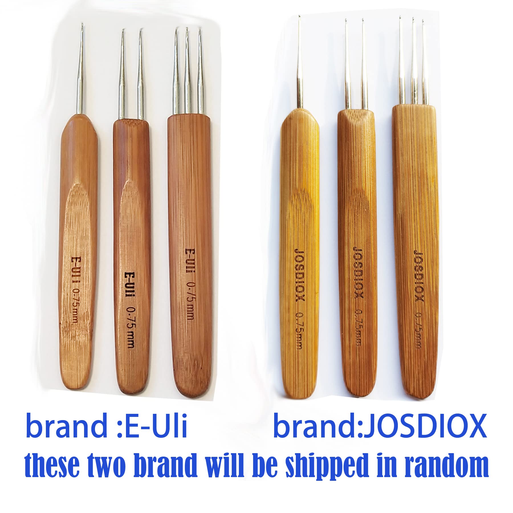 JOSDIOX Professional Dreadlocks Crochet Hooks Set - 0.75mm Steel Needles with Bamboo Handle for Hair Braiding & Locs - Includes 1/2/3 Hook Options (Perfect for Salon, DIY Hair Styling & Natural Hair Care)