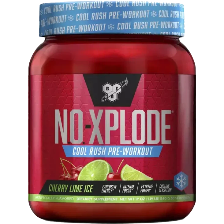 BSN N.O. Xplode Cool Rush Pre Workout Powder - Nitric Oxide Booster for Muscle Pump, Energy & Focus - Best for Gym, Bodybuilding & Fitness Training