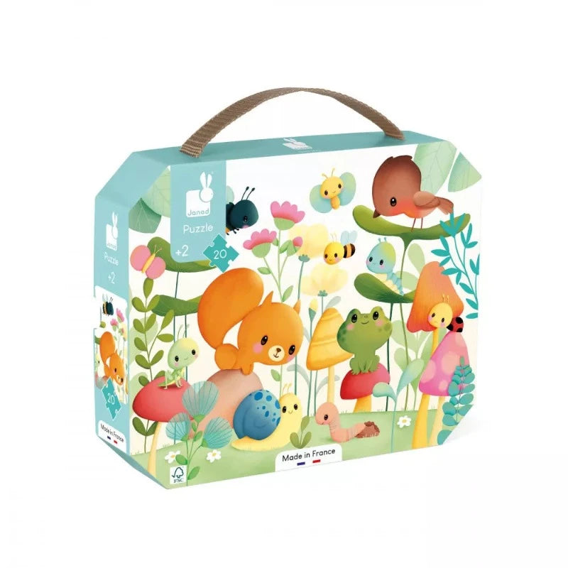 Garden Friends 20 Piece Puzzle & Poster Set for Kids - Educational Toddler Learning Toy for Preschool Classroom or Home Playtime