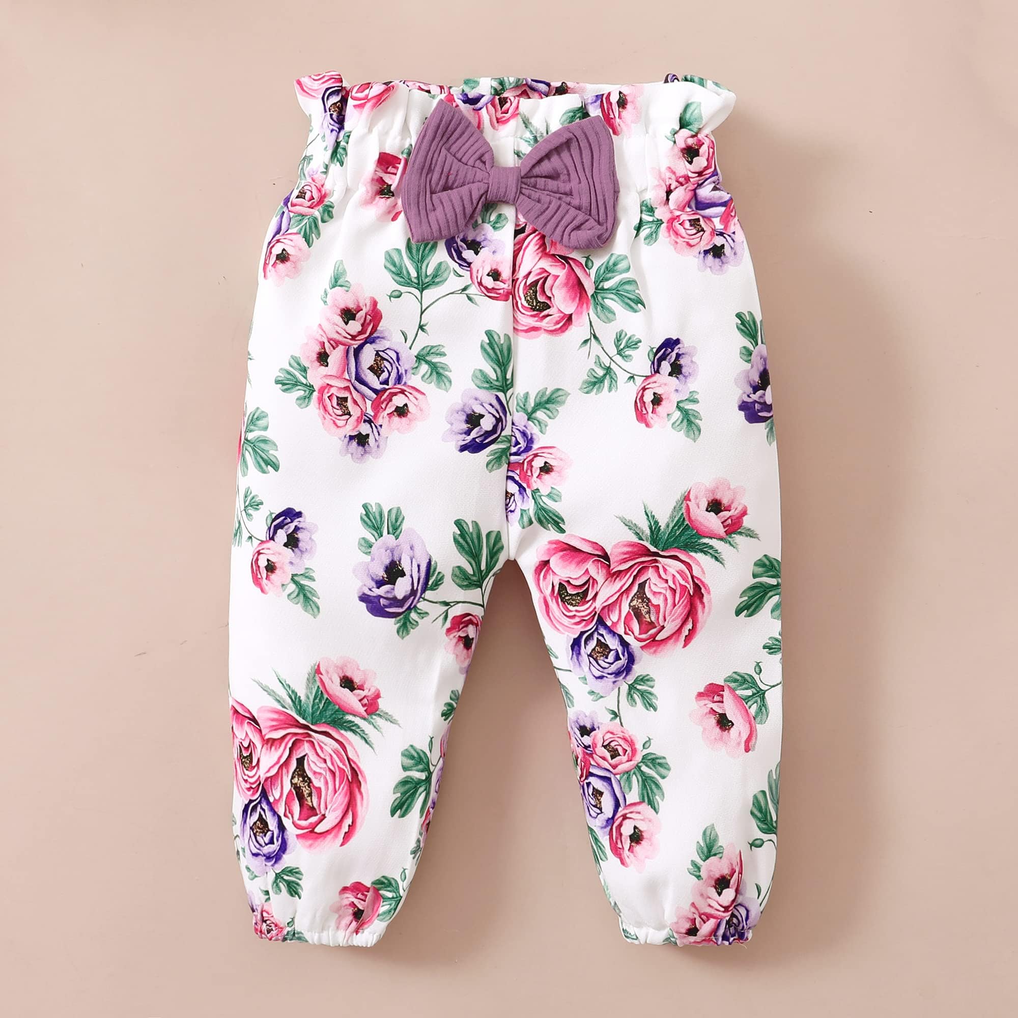 OLLUISNEO Newborn Baby Girl Clothes - Soft Long Sleeve Floral Romper & Pant Set for Infants | Fall Winter Outfits | Perfect for Family Photos, Holiday Gatherings & Daily Wear