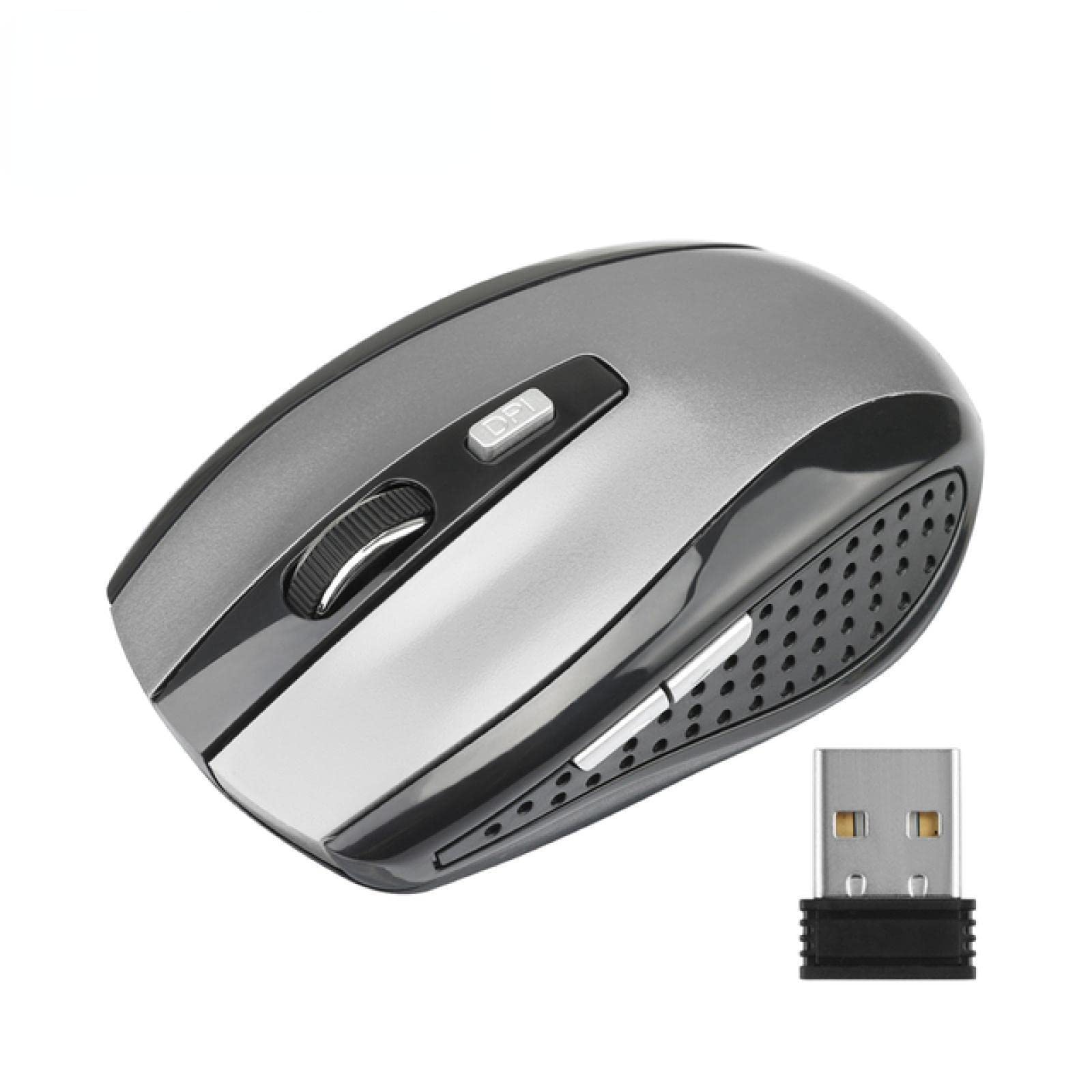 2.4GHz Wireless Gaming Mouse with Adjustable DPI (800-1600-2400) - 6 Button Ergonomic Optical Mouse with USB Receiver for PC, Laptop, Mac - Perfect for Gaming, Office Work & Home Use (Grey)