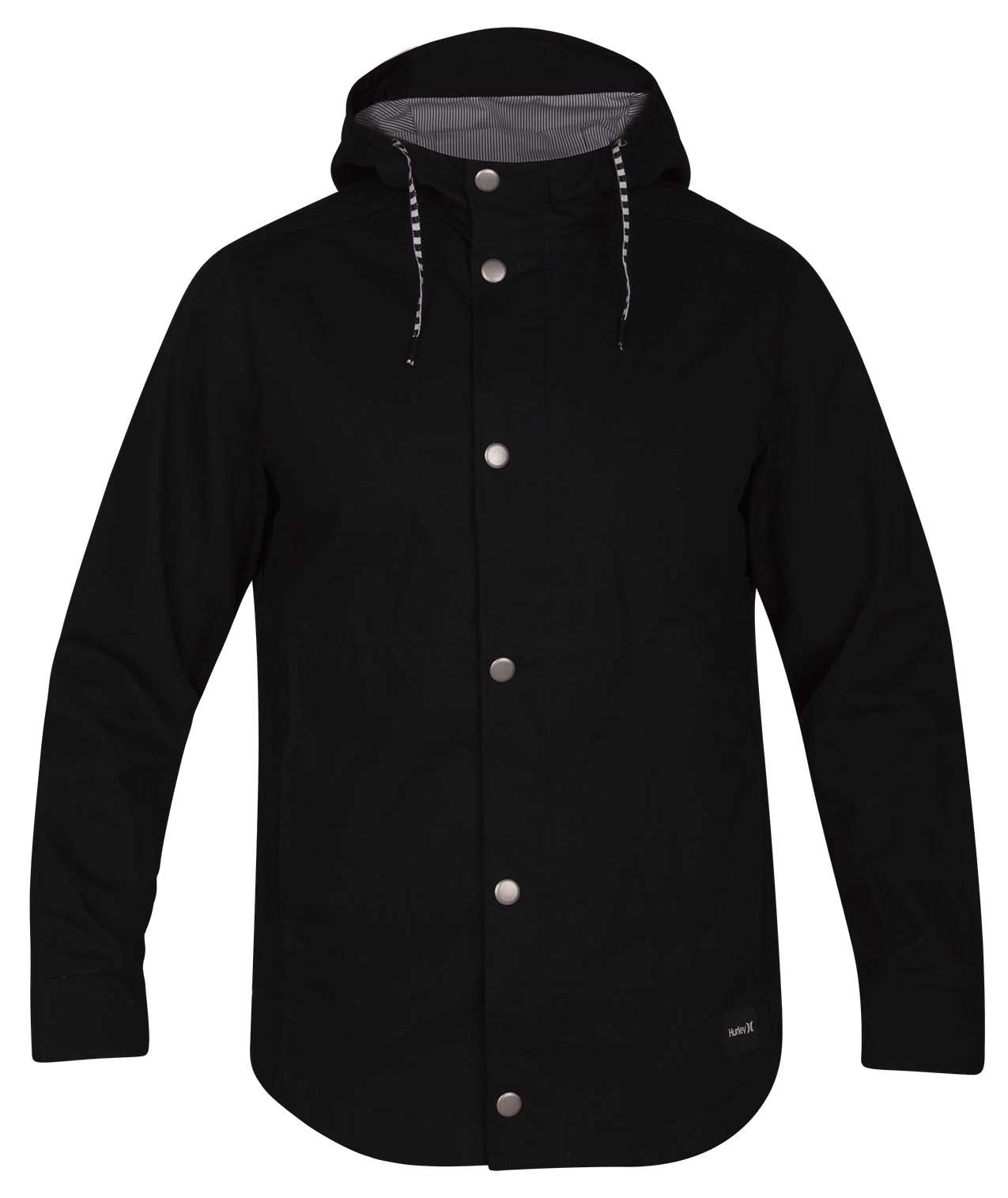 Hurley Men's Mac Cotton Jacket - Lightweight Water-Resistant Windbreaker for Outdoor Activities, Hiking & Casual Wear