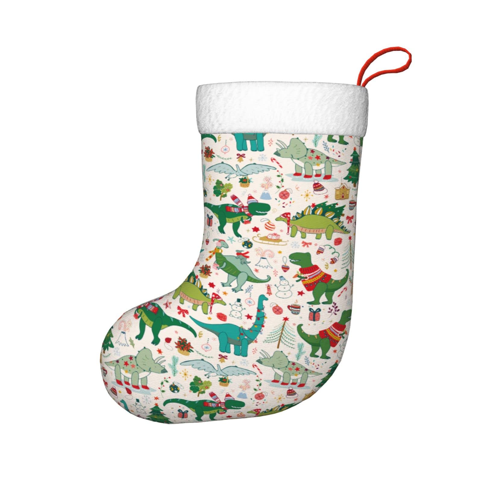 Festive Dinosaur Christmas Stockings - Cute Fireplace Hanging Socks for Holiday Decorations | Perfect for Xmas Tree, Family Gatherings & Gift Giving | Holiday Party Decor & Home Festive Atmosphere