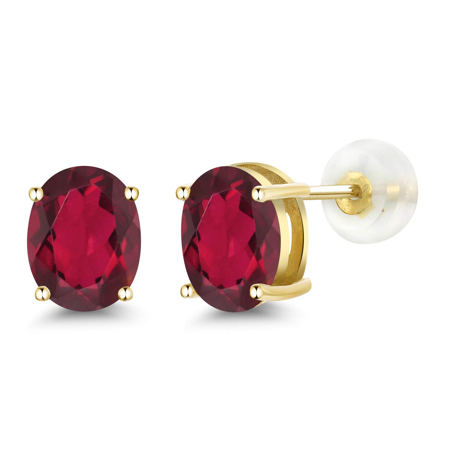 14K Gold 8X6MM Oval Birthstone Stud Earrings for Women & Men | Gemstone Jewelry Gift for Anniversary, Birthday & Special Occasions