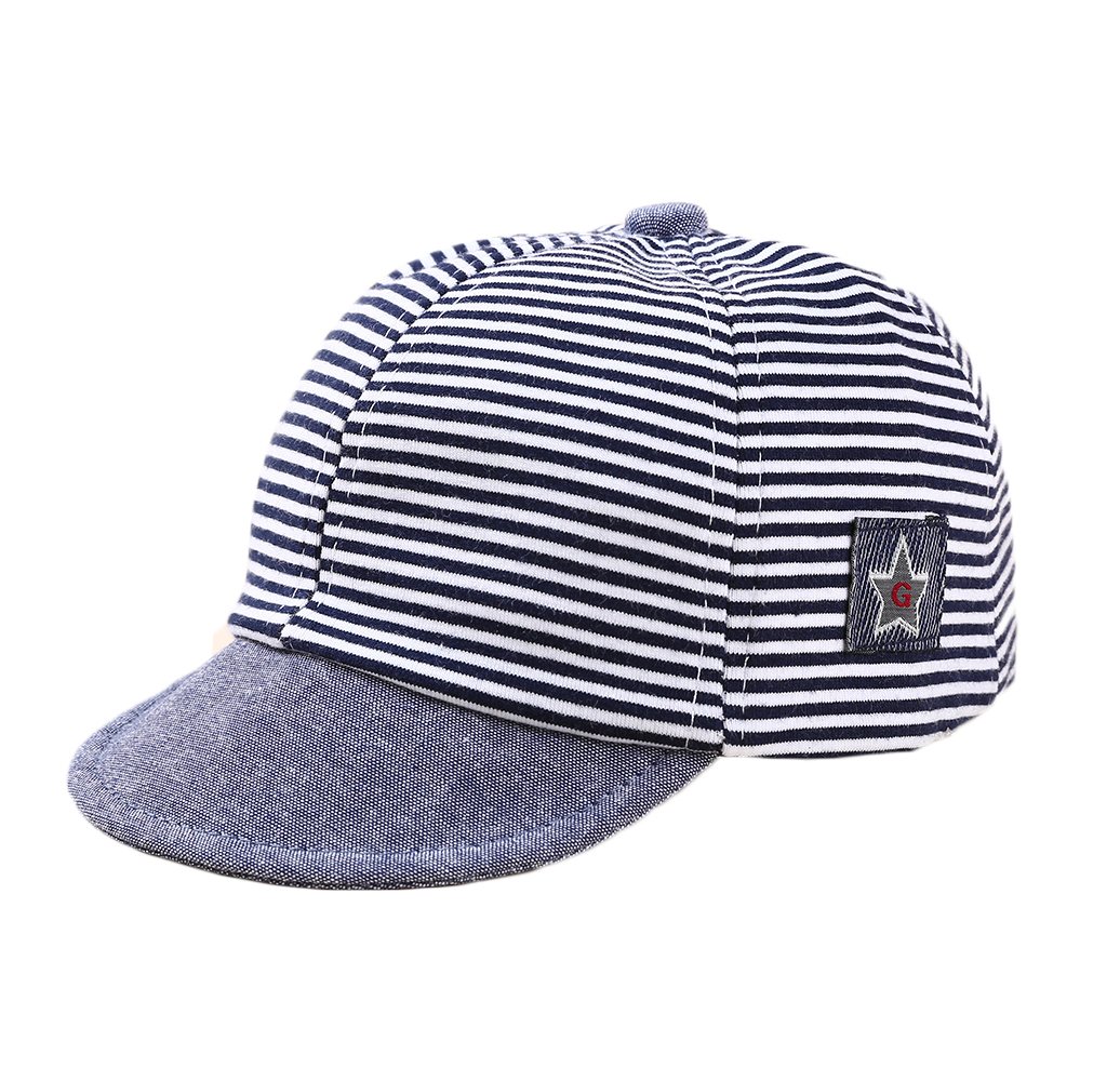Baby Baseball Cap - Striped Sun Hat with Letter Design for Boys & Girls | UPF Sun Protection for Outdoor Play, Beach & Summer Activities