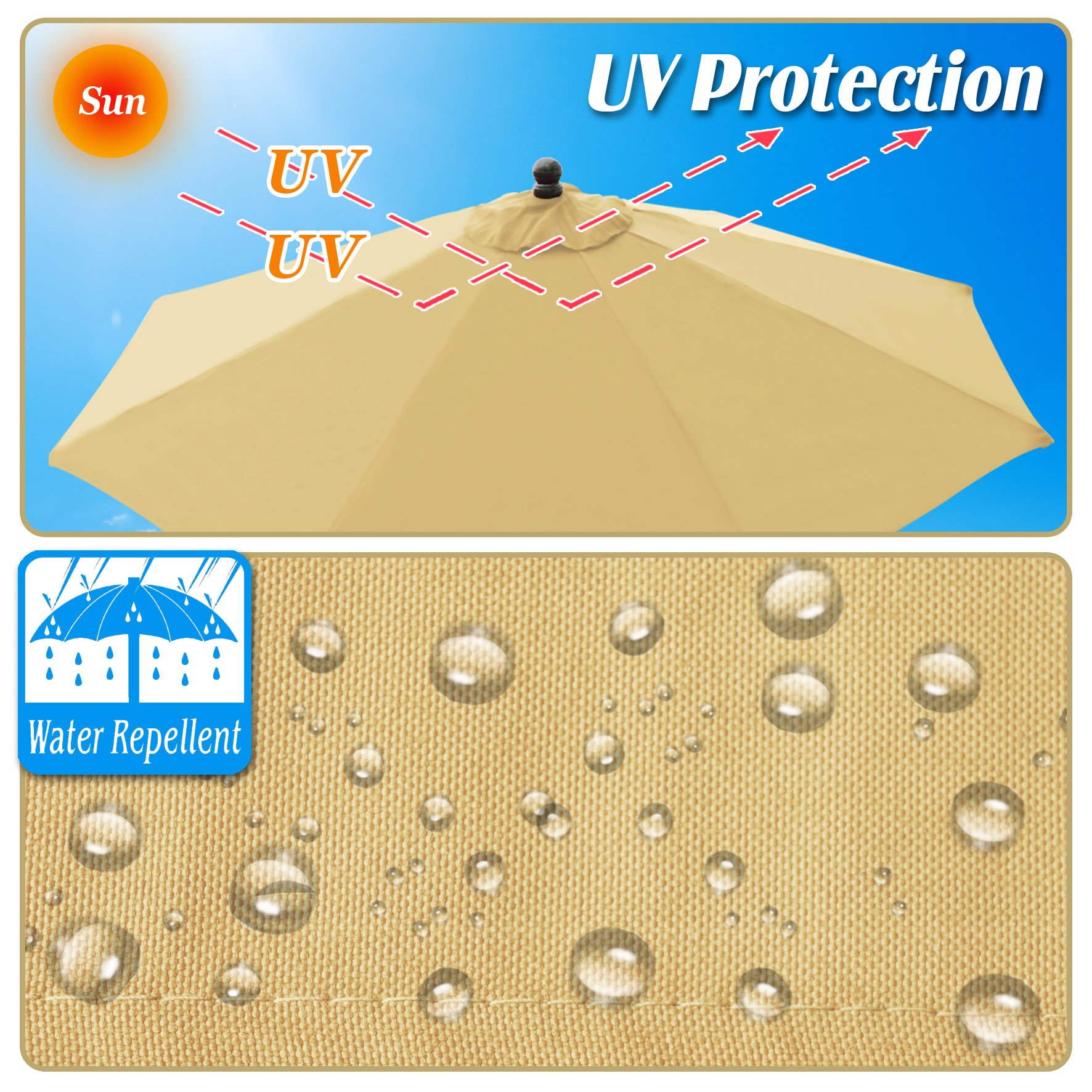 9 Ft Aluminum Patio Umbrella with Auto Tilt & Crank - Heavy Duty Outdoor Table Umbrella with Polyester Cover & 8 Sturdy Ribs - Perfect for Poolside, Backyard, Deck & Patio Furniture