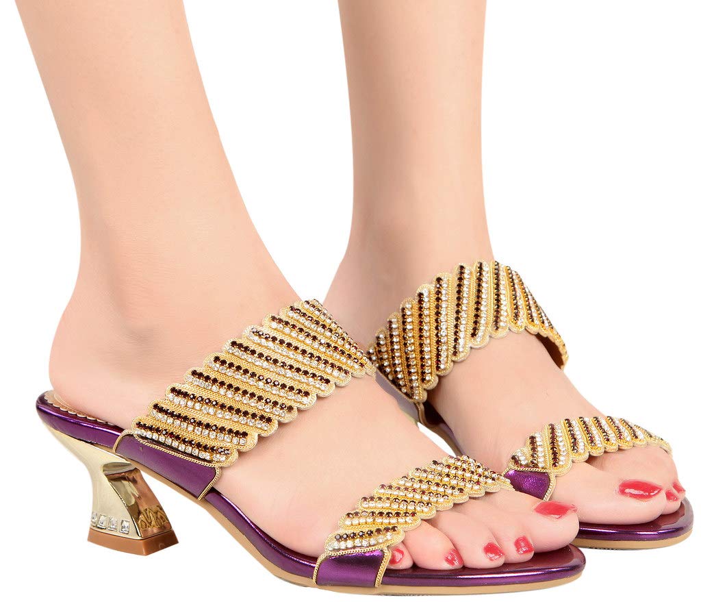 YooPrettyz Women's Peep Toe Heeled Sandals - Casual Summer Beach Shoes with Low Block Heels | Perfect for Outdoor Weddings, Vacations & Date Nights