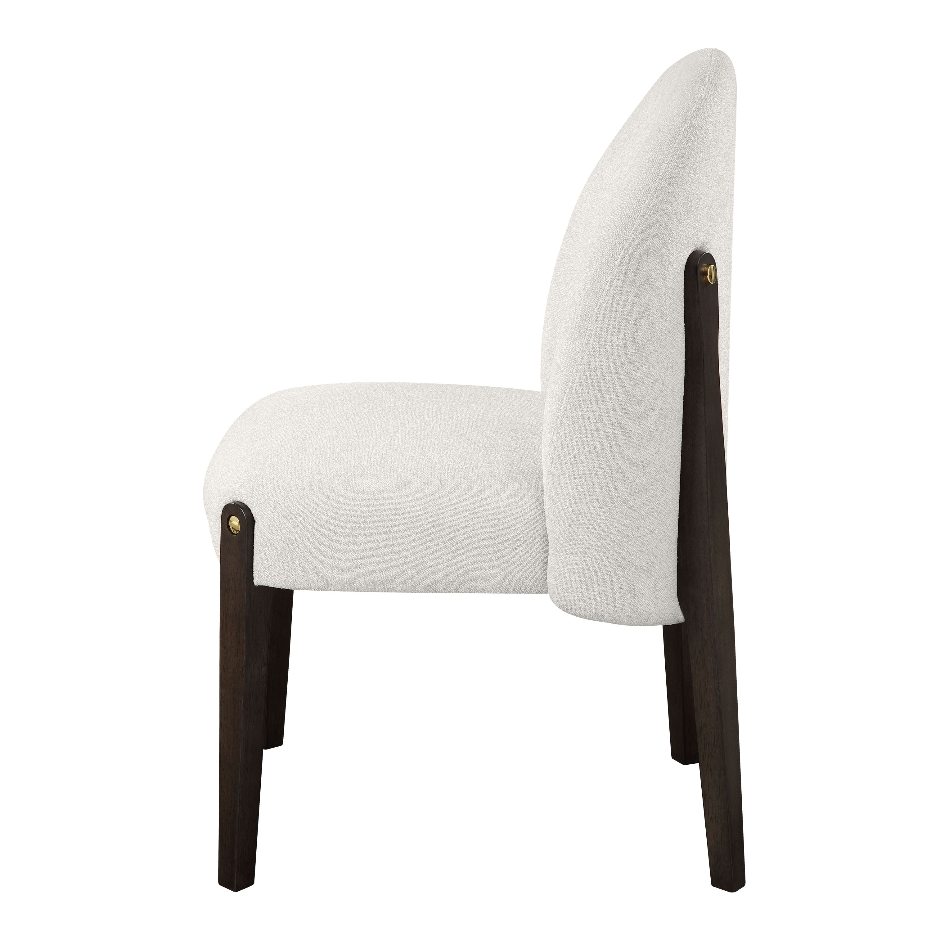 Clayten Beige Fabric Side Chairs (Set of 2) - Modern Dining Chairs for Kitchen, Living Room & Office - Comfortable Accent Chairs with Sturdy Metal Legs