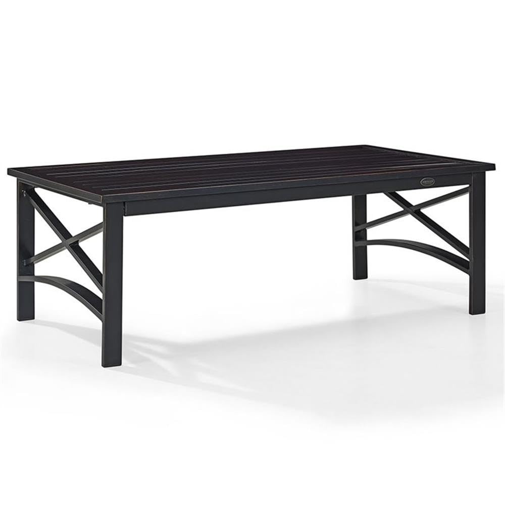 Oil Rubbed Bronze Coastal Metal Patio Coffee Table - Outdoor Furniture for Poolside, Garden & Deck Decor