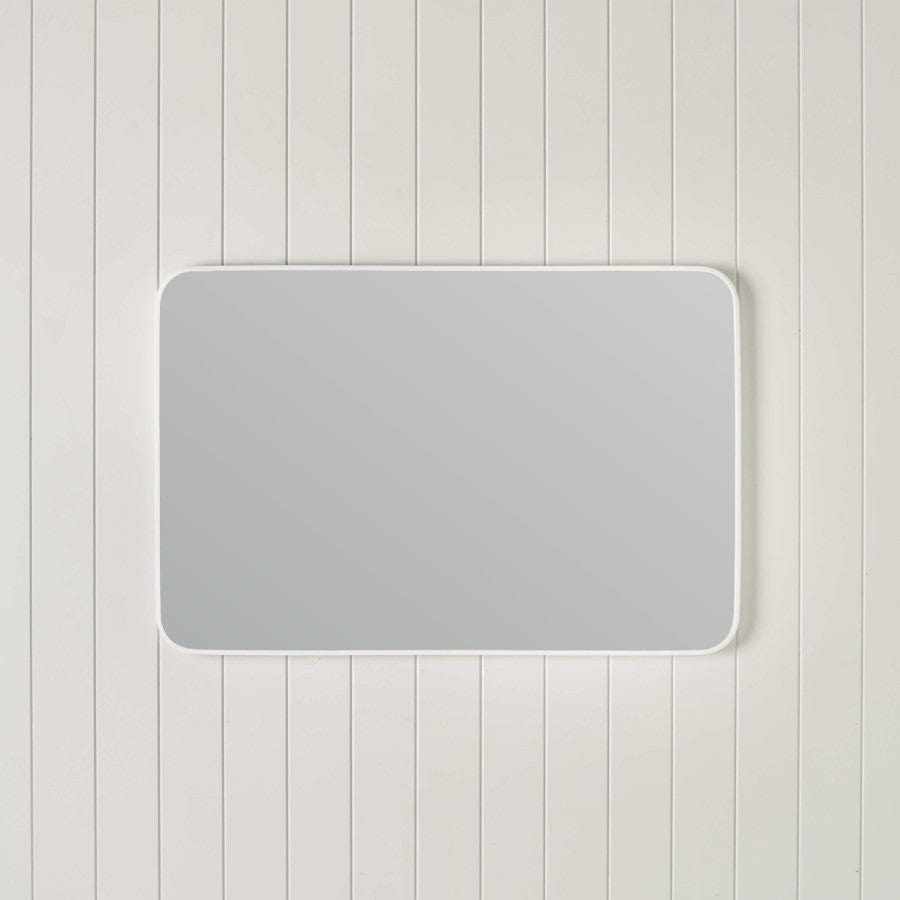 Rectangular Wall Mirror Matte White Finish - Modern Home Decor for Living Room, Bedroom & Bathroom