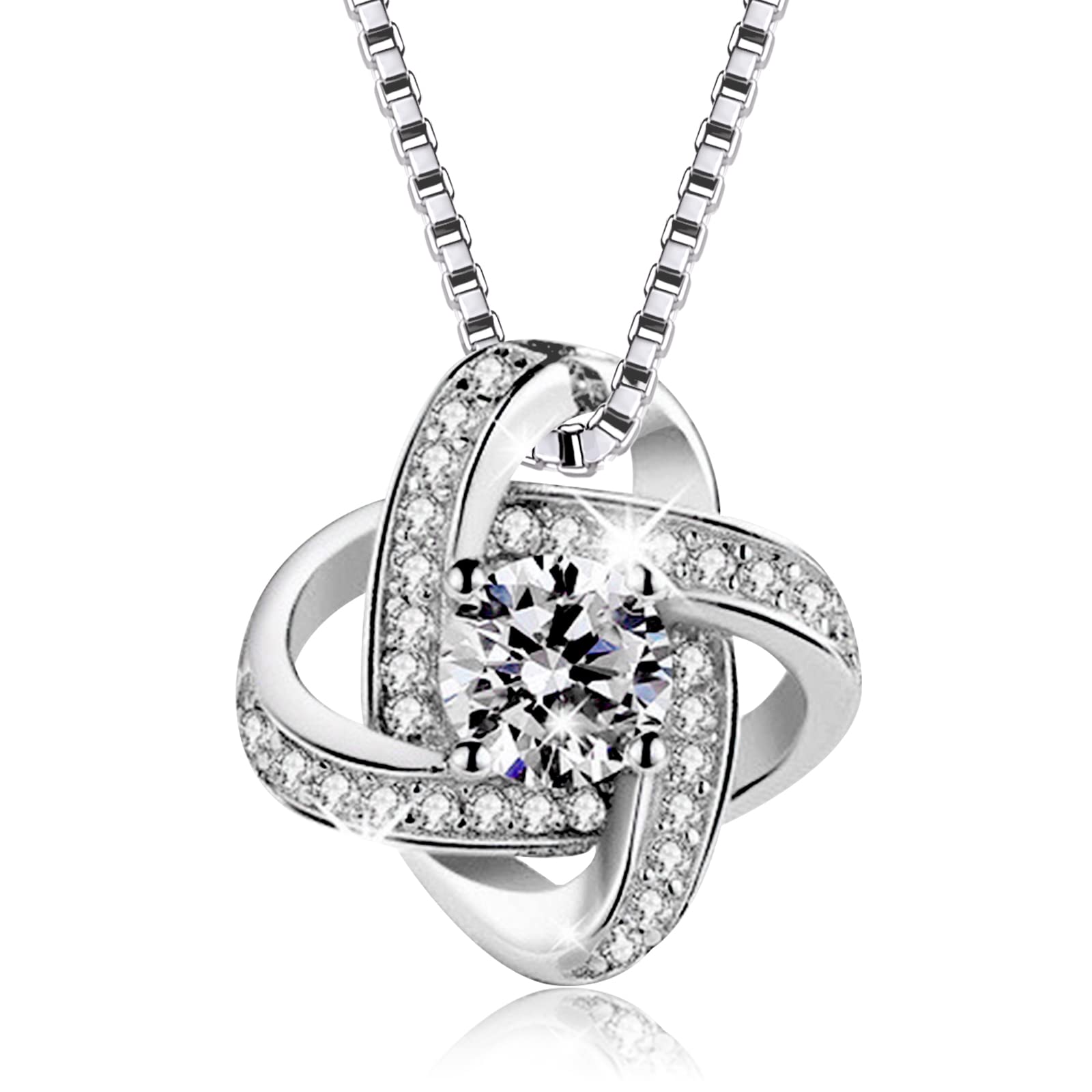 925 Sterling Silver Four Leaf Clover Necklace with Cubic Zirconia - Elegant Lucky Charm Pendant for Women | Perfect for St. Patrick's Day, Gifts & Everyday Wear
