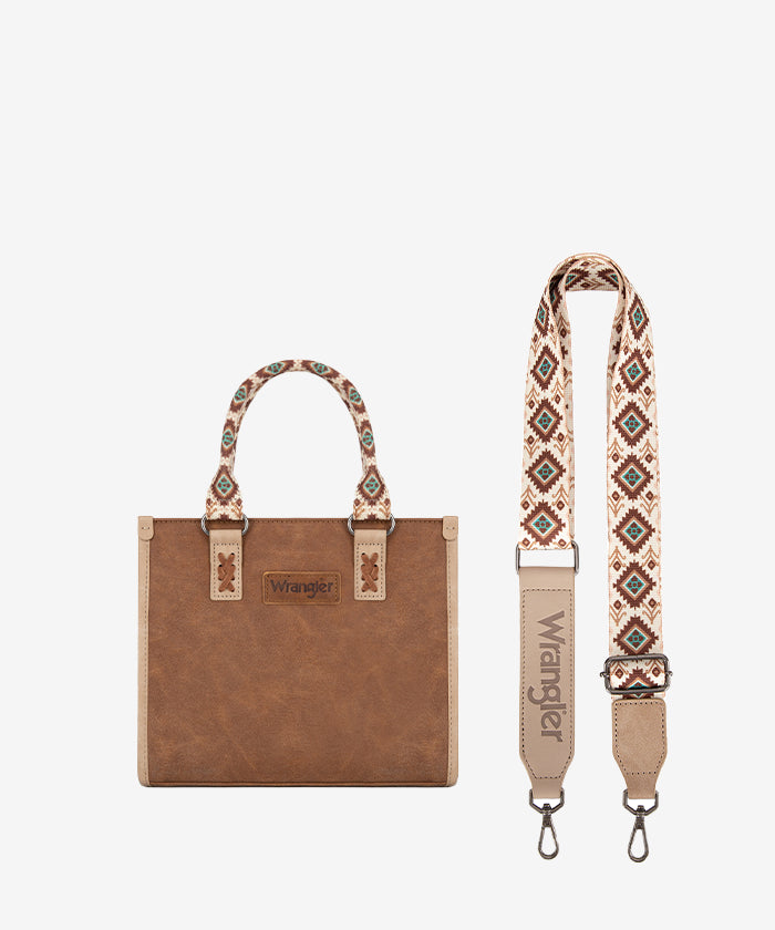 Wrangler Aztec Print Tote Bag for Women - Stylish & Durable Cotton Shoulder Bag - Perfect for Shopping, Beach, Work & Travel