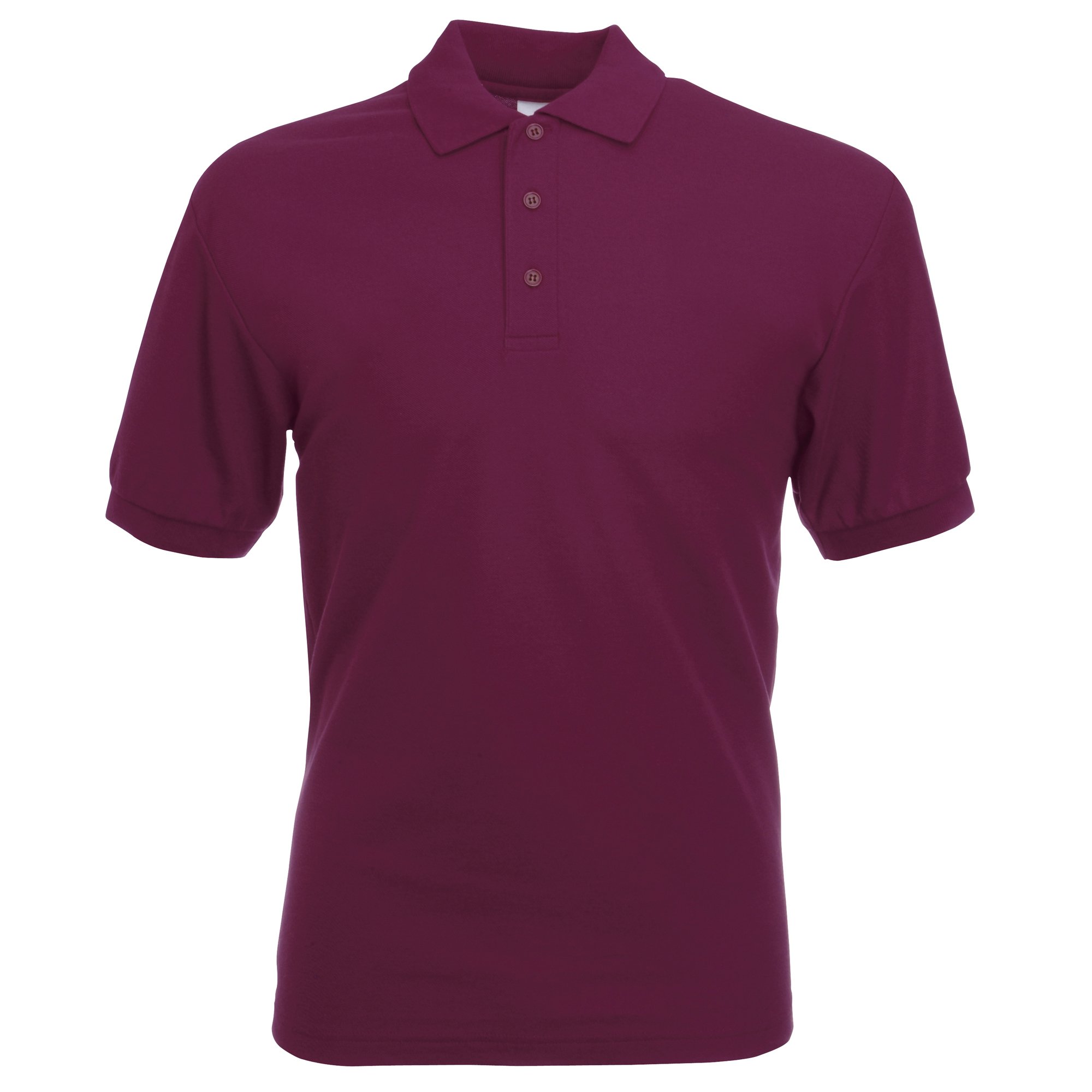Fruit of the Loom Men's 65/35 Cotton Polyester Pique Short Sleeve Polo Shirt - Medium, Burgundy Red - Comfortable Casual Wear for Office, Golf & Everyday Outfits