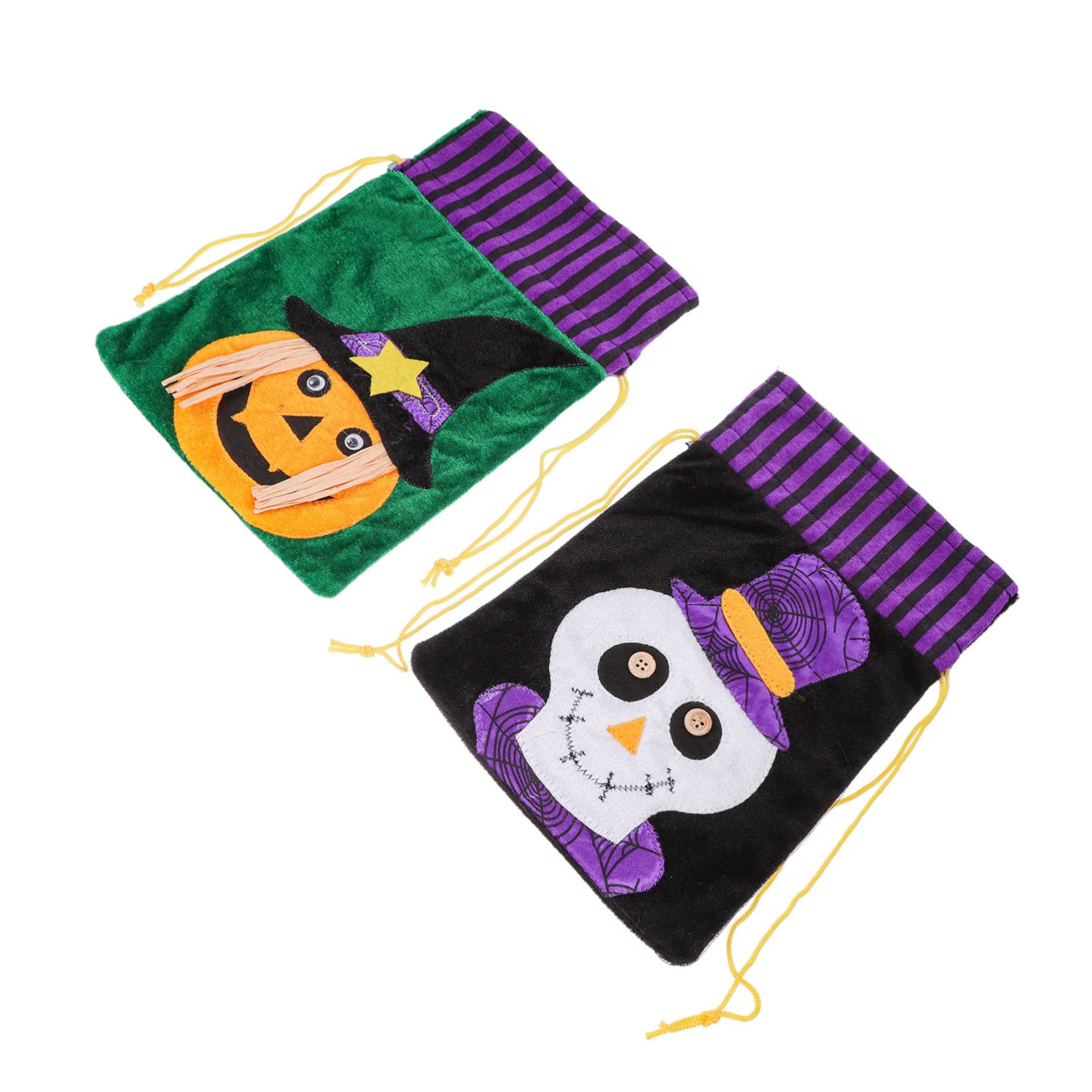 IMIKEYA 4pcs Halloween Candy Bags - Pumpkin Drawstring Pouch for Trick or Treat & Party Favors