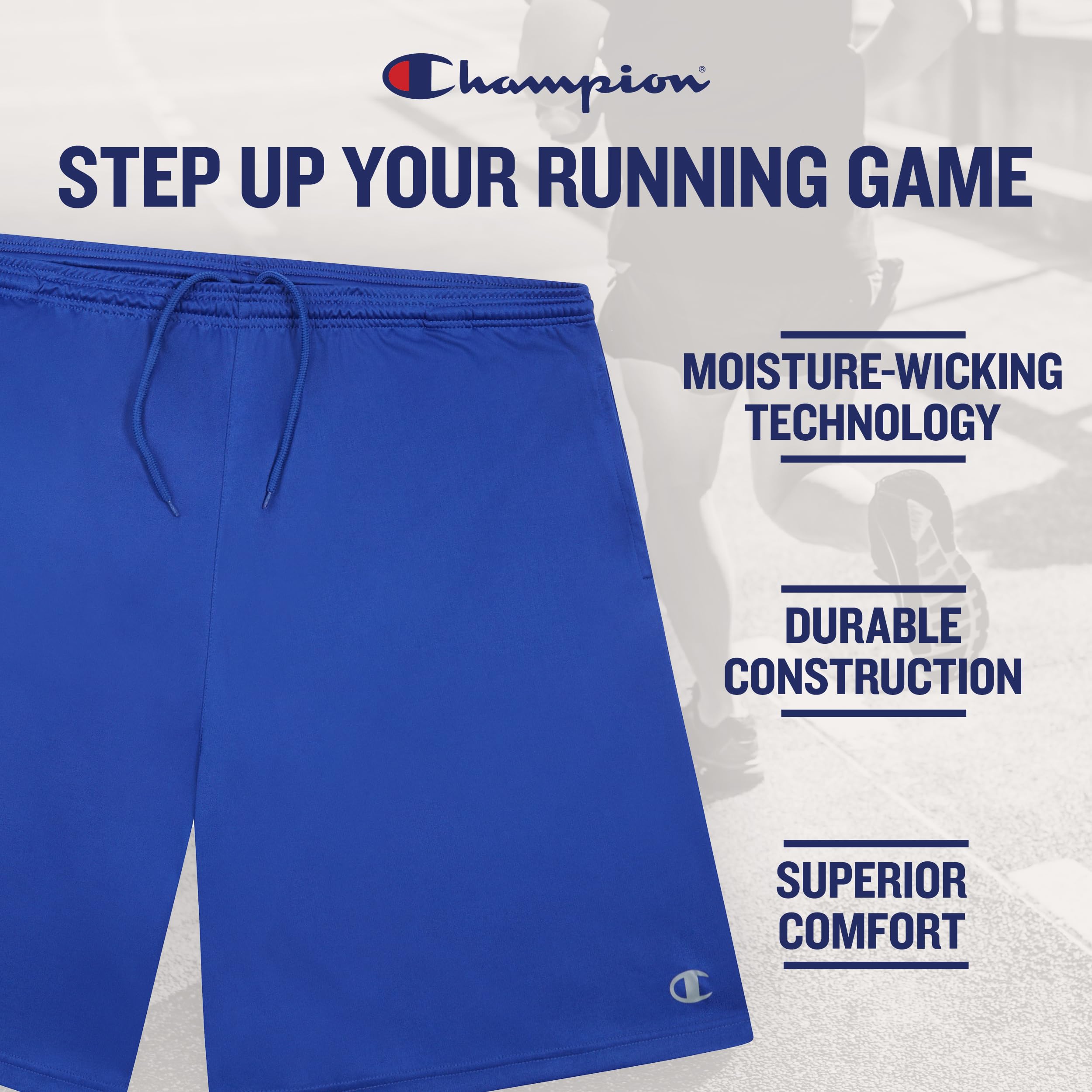 Champion Men's Big & Tall Gym Shorts 2-Pack - Performance Dry Fit Running Shorts for Workout, Training & Casual Wear