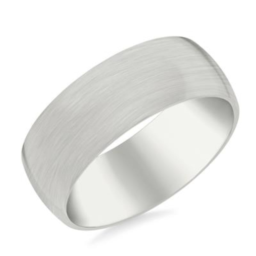 14K Gold European Fit Brushed Wedding Band - 8mm Wide Comfort Fit Ring for Men & Women - Perfect for Anniversaries, Engagements, and Everyday Wear