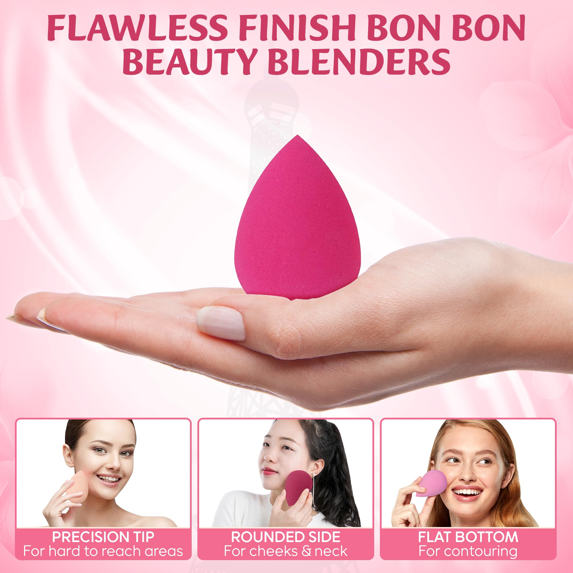 6Pcs Latex-Free Vegan Makeup Sponges - Super Soft Beauty Blender for Foundation, Powder, Cream & Liquid Cosmetics | Multicolor Sponge Set for Dry & Wet Use | Perfect for Daily Makeup, Contouring & Airbrush Finish