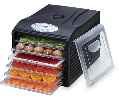 Samson 6-Tray Food Dehydrator with Digital Timer & Temperature Control - Perfect for Drying Fruits, Vegetables, Beef Jerky, Herbs, Dog Treats & Fruit Leathers | Healthy Snacks, Camping Food Prep & Pet Treat Maker