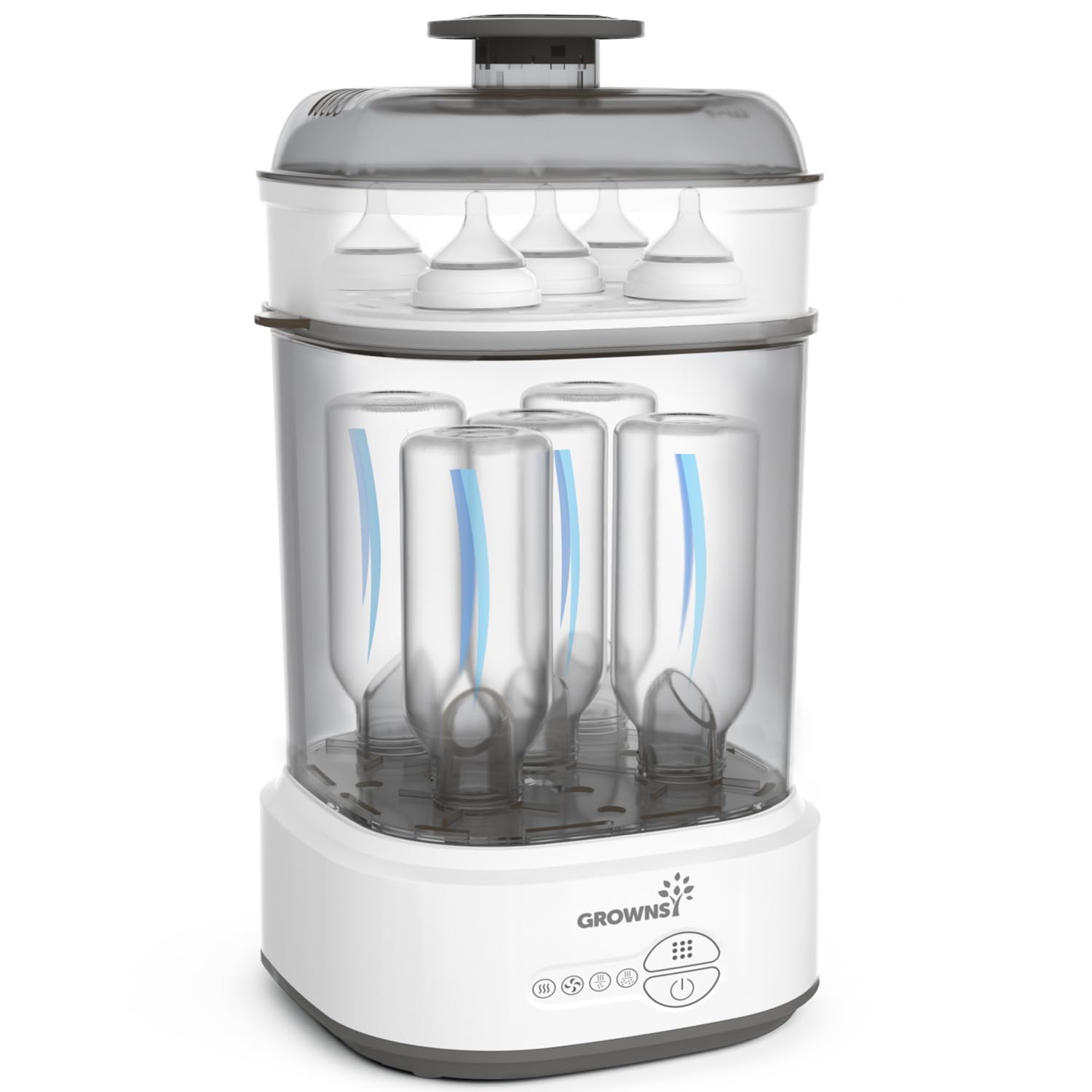 Electric Baby Bottle Sterilizer and Dryer - Compact Steam Sanitizer for Bottles, Pacifiers & Breast Pump Parts (Black) | Perfect for Nursery, Travel & Daily Baby Care