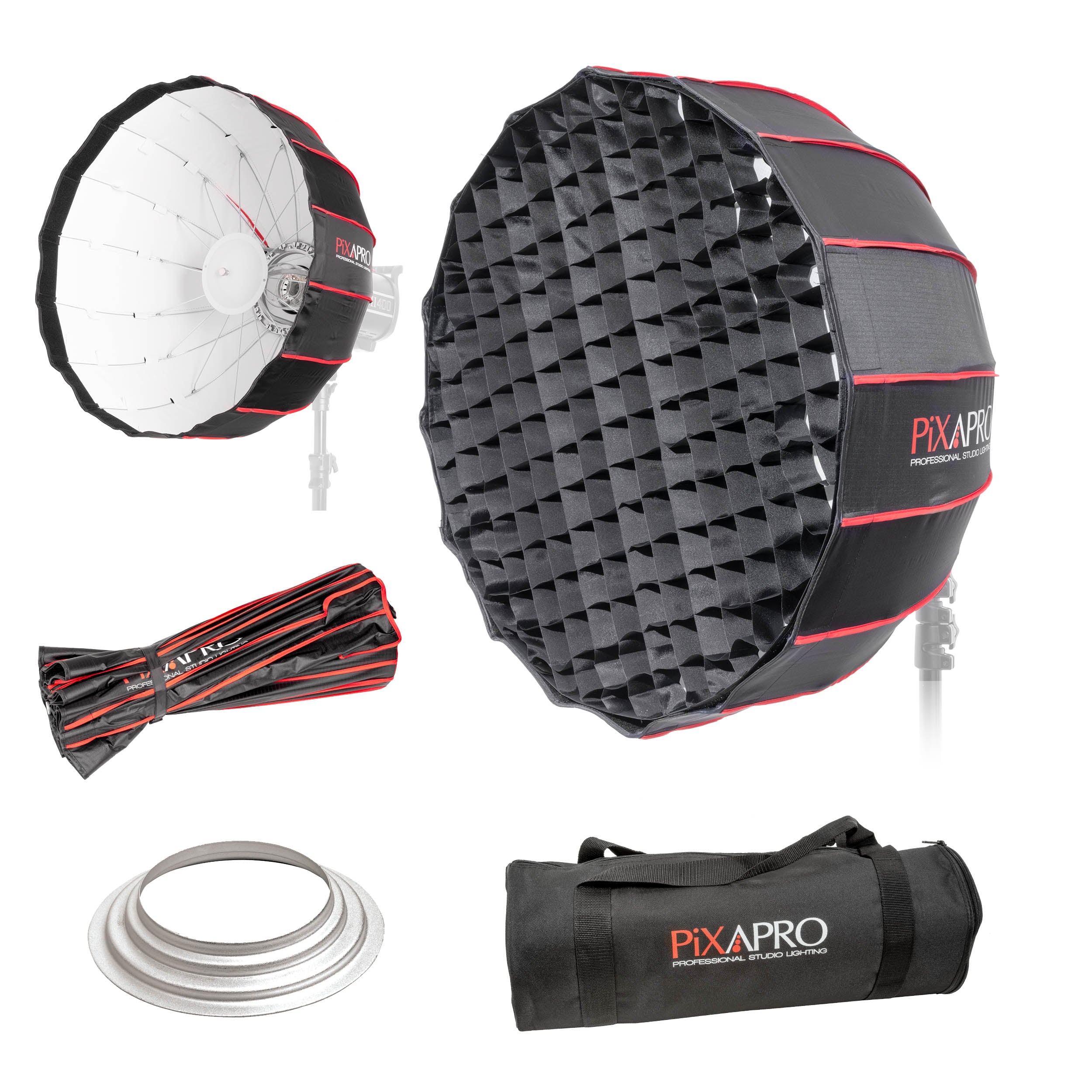 65cm Large Parabolic Softbox for Photography - Easy Open Design, Professional Studio Lighting for Portraits, Product Shoots & YouTube Videos