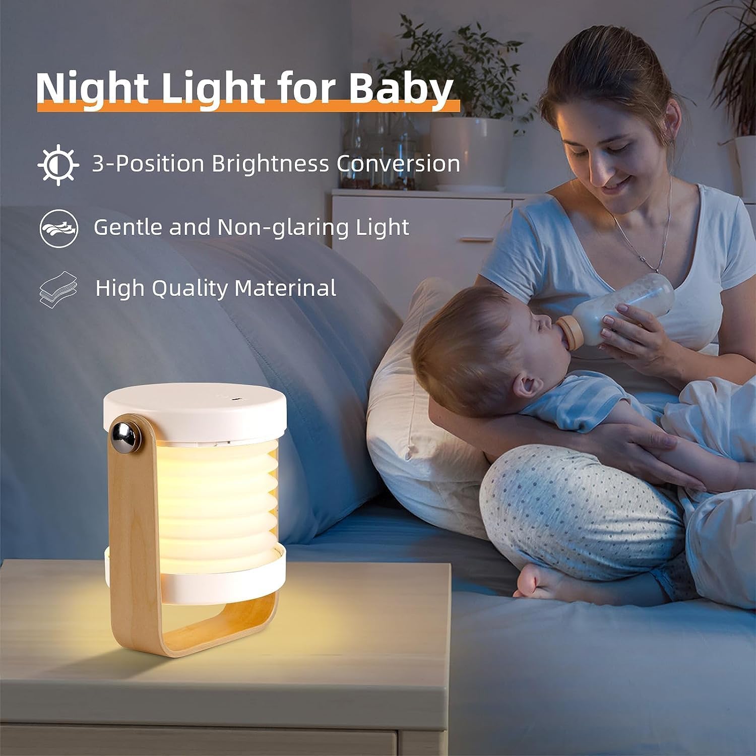 Foldable Rechargeable LED Table Lamp - Portable Cordless Dimmable Reading Light for Bedroom, Camping & Emergency Use