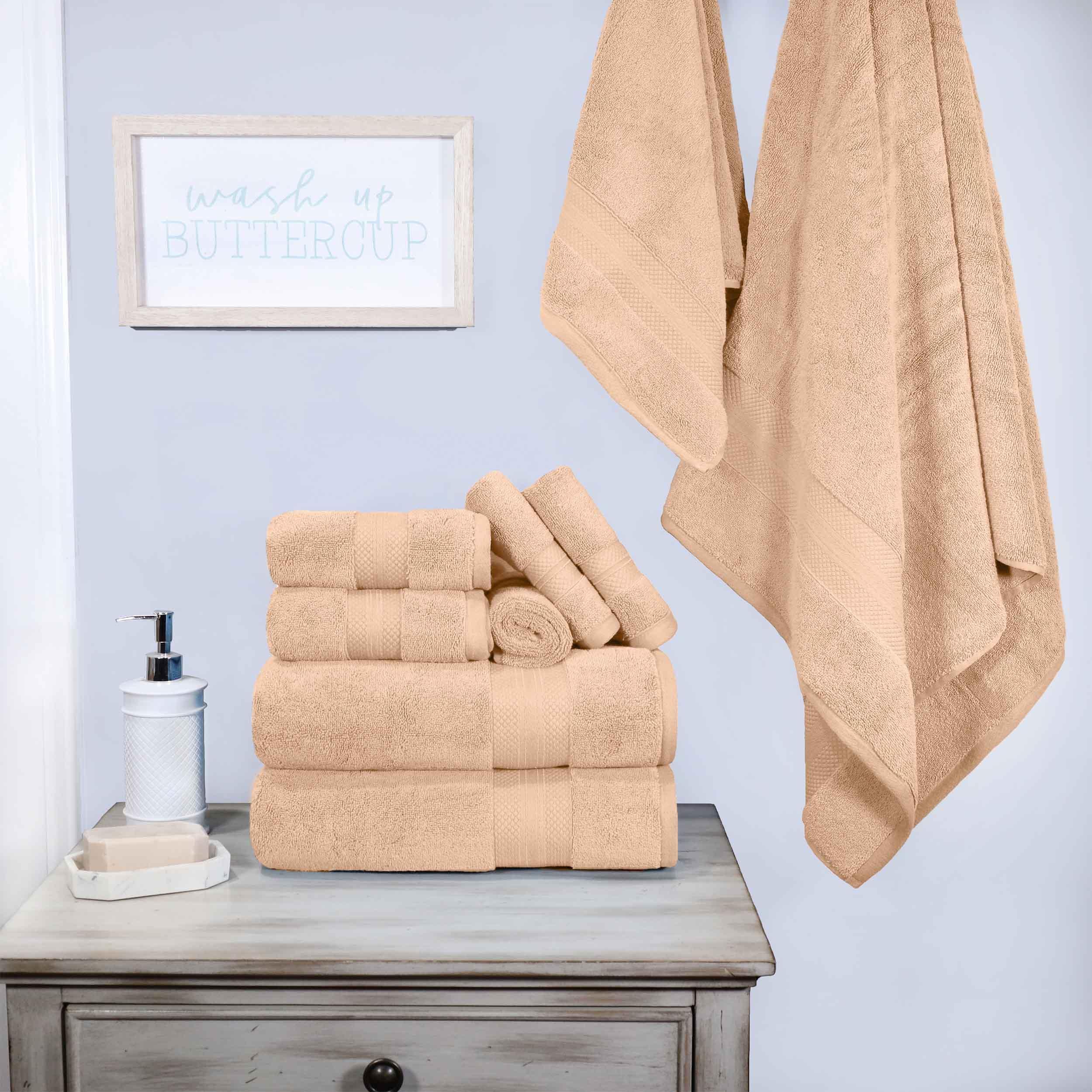 Premium 9-Piece Ultra Plush Turkish Cotton Towel Set - Highly Absorbent, Soft & Luxurious Bath Towels for Spa, Hotel, and Home Use